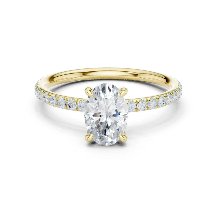 Oval Cut Diamond Pave Engagement Ring