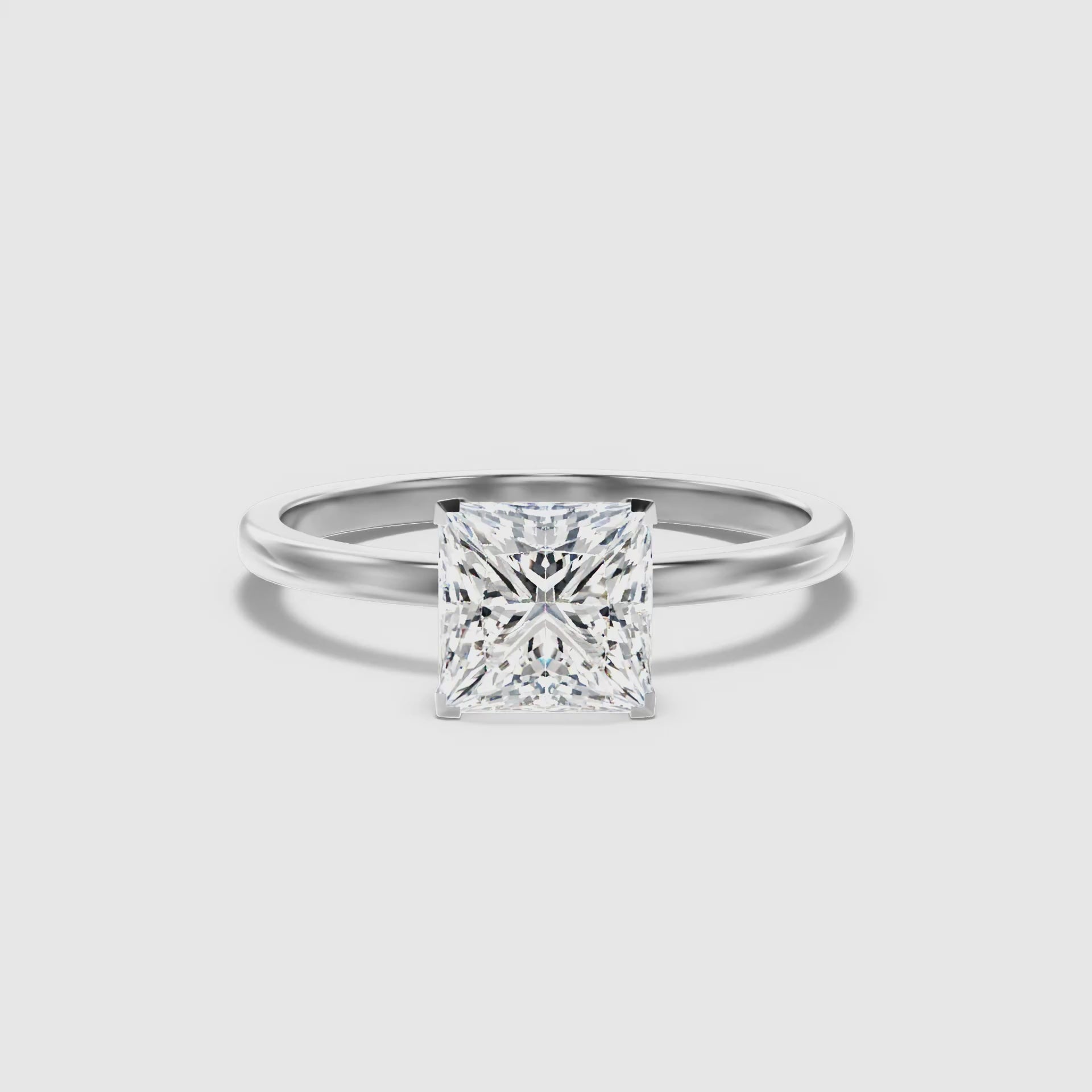 Laurence Princess Cut Low Profile Solitaire Lab Grown Diamond Ring