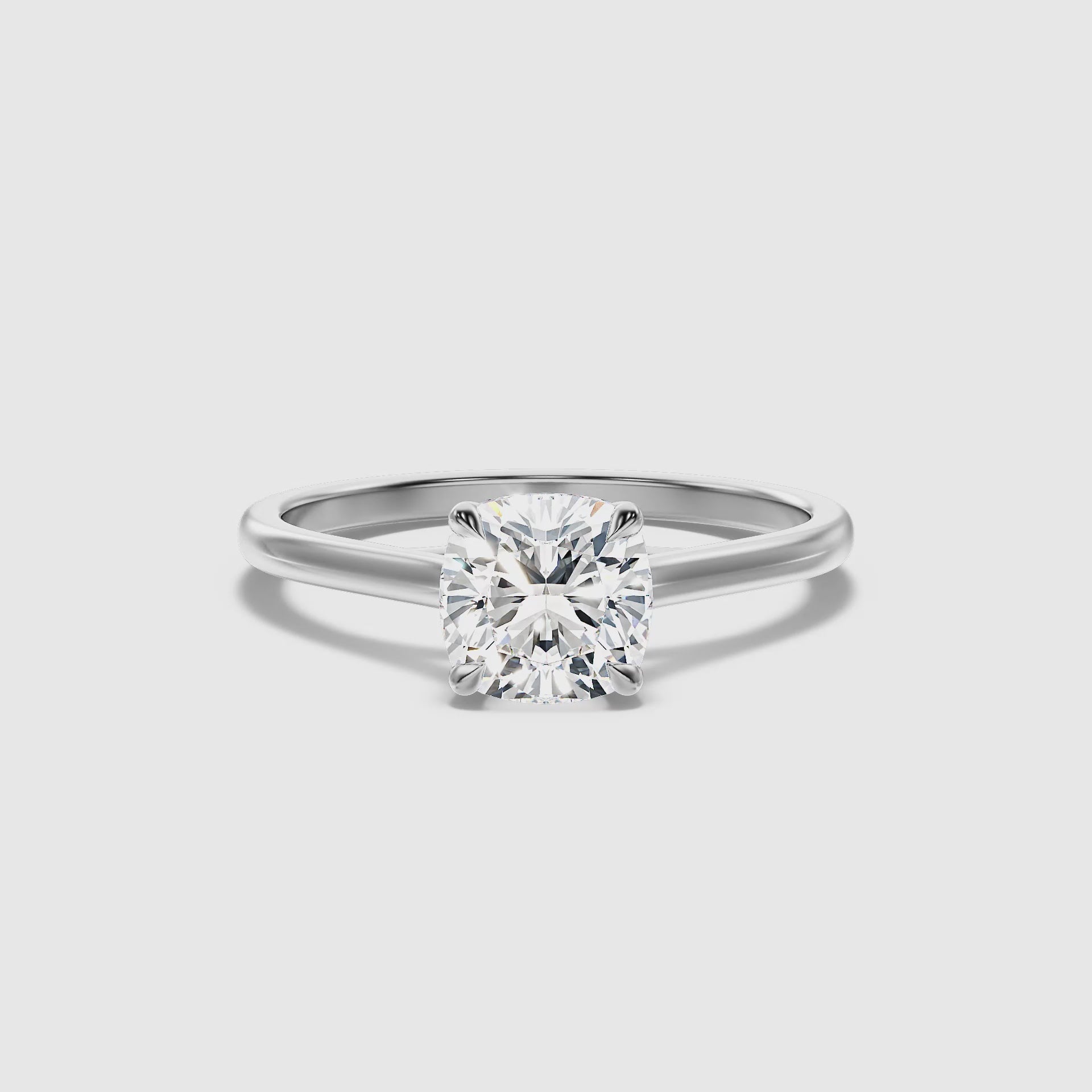 Delaila Pave Cushion Cut Solitaire Lab Grown Engagement Ring