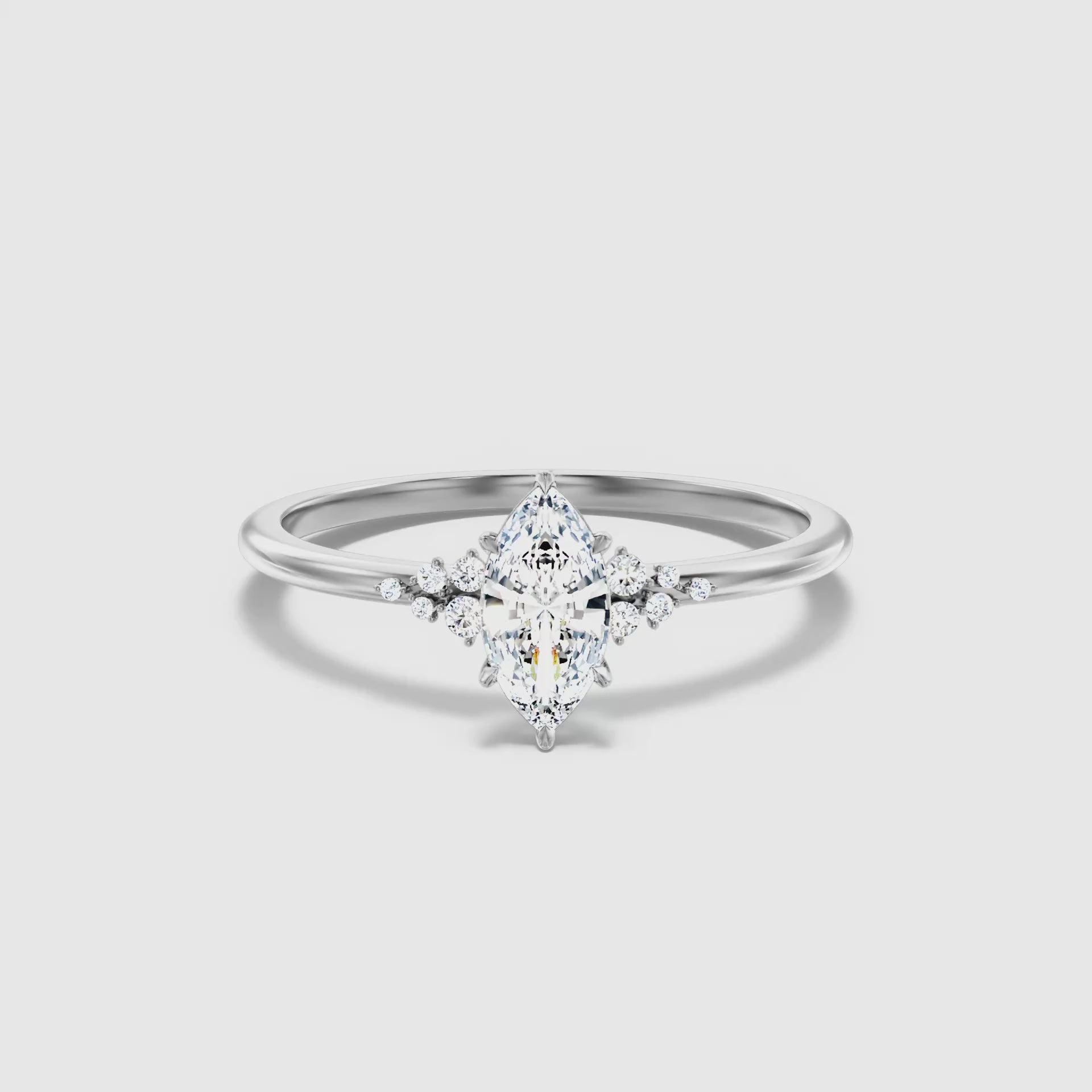 Blair Marquise Cut Side Stone Lab Grown Diamond Ring
