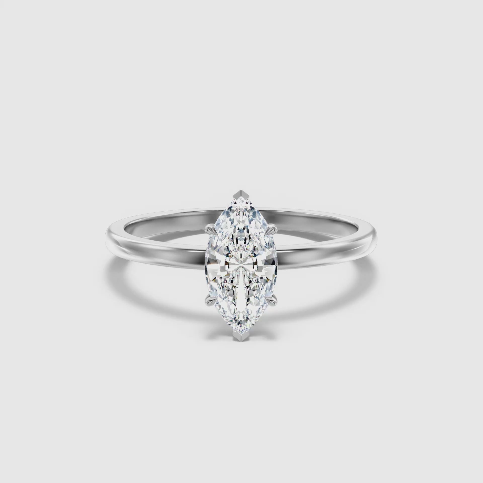 Manilla Marquise Cut Low Profile Solitaire Lab Grown Diamond Ring