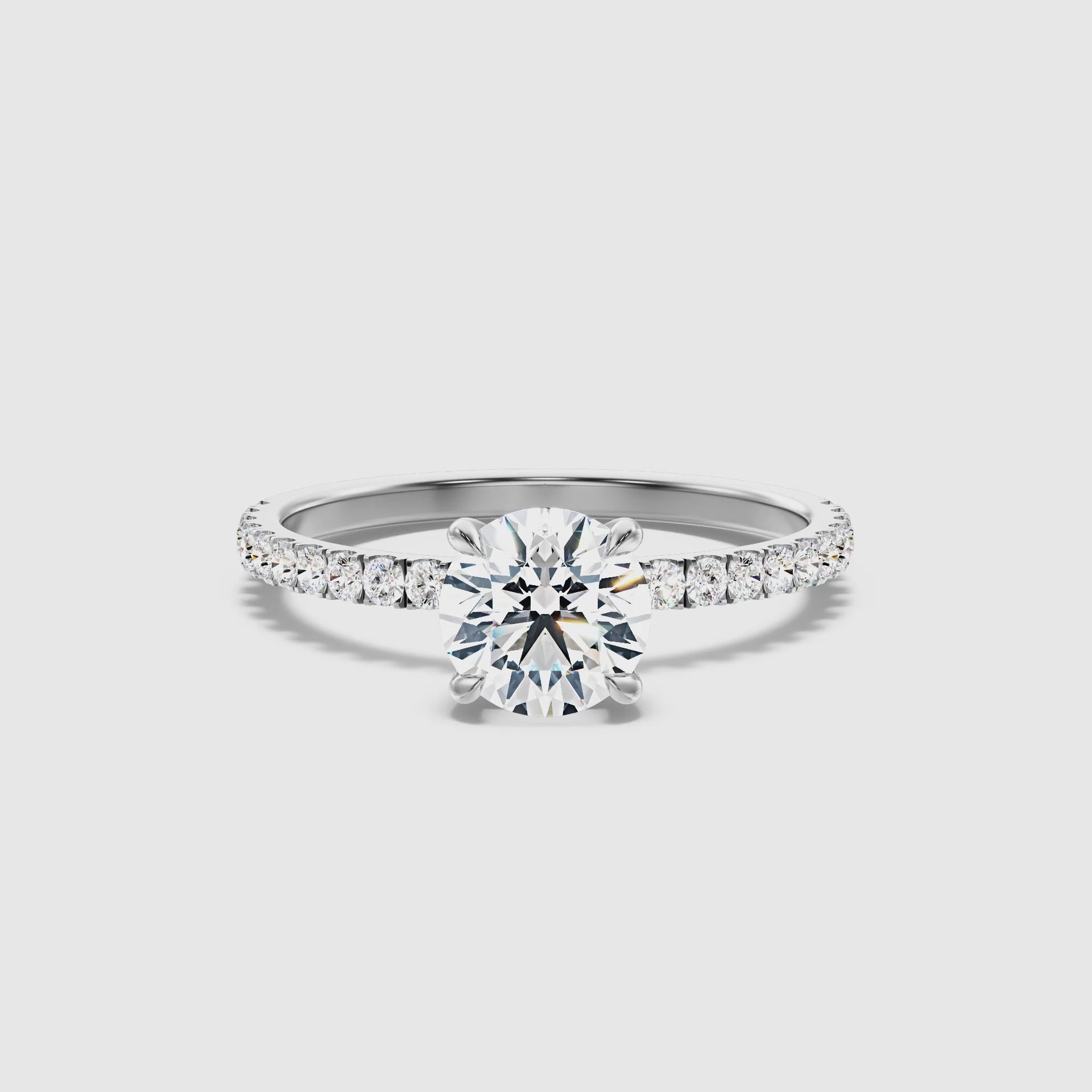 Feis Round Hidden Halo Pave Lab Grown Engagement Ring