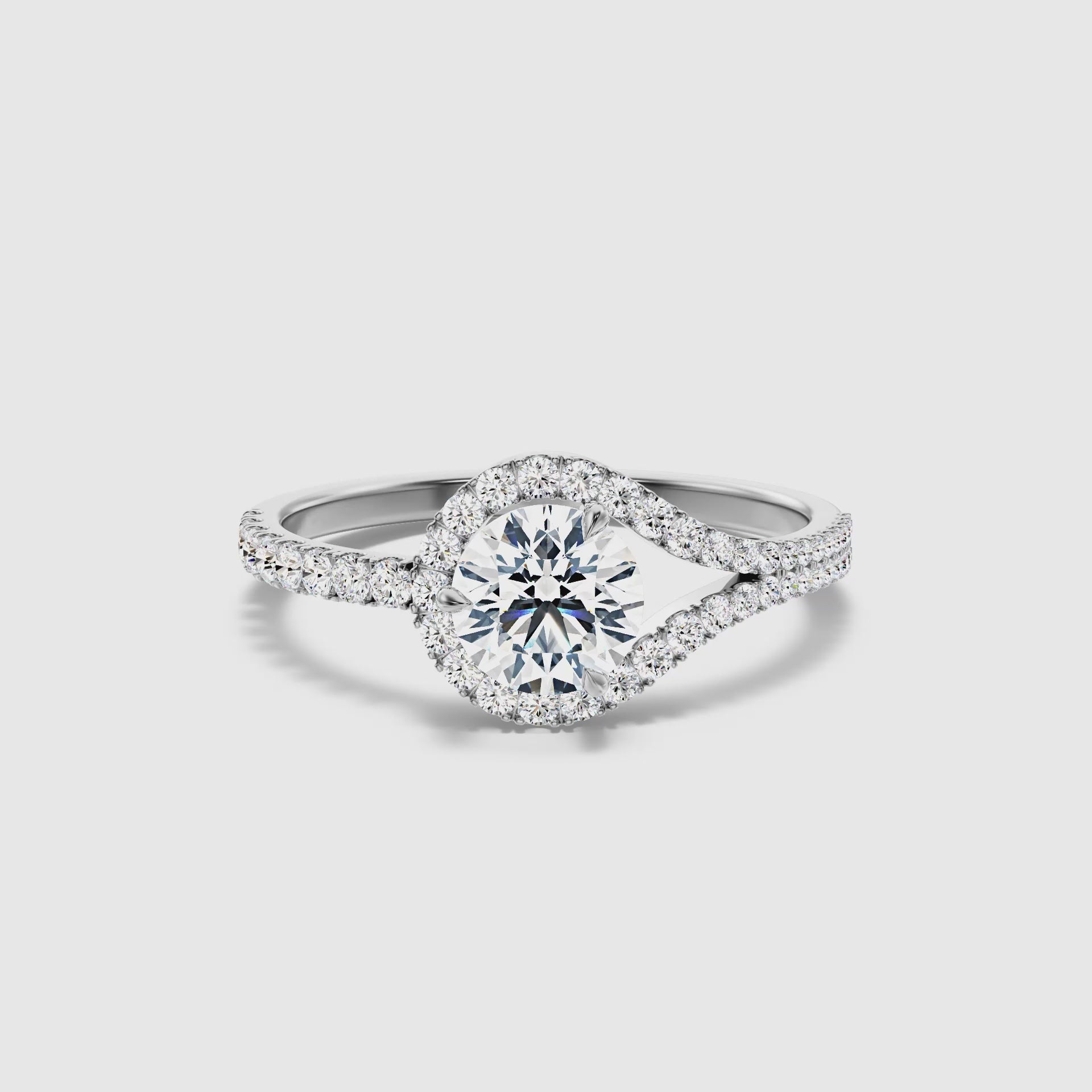 Orane Round Halo Pave Lab Grown Engagement Ring