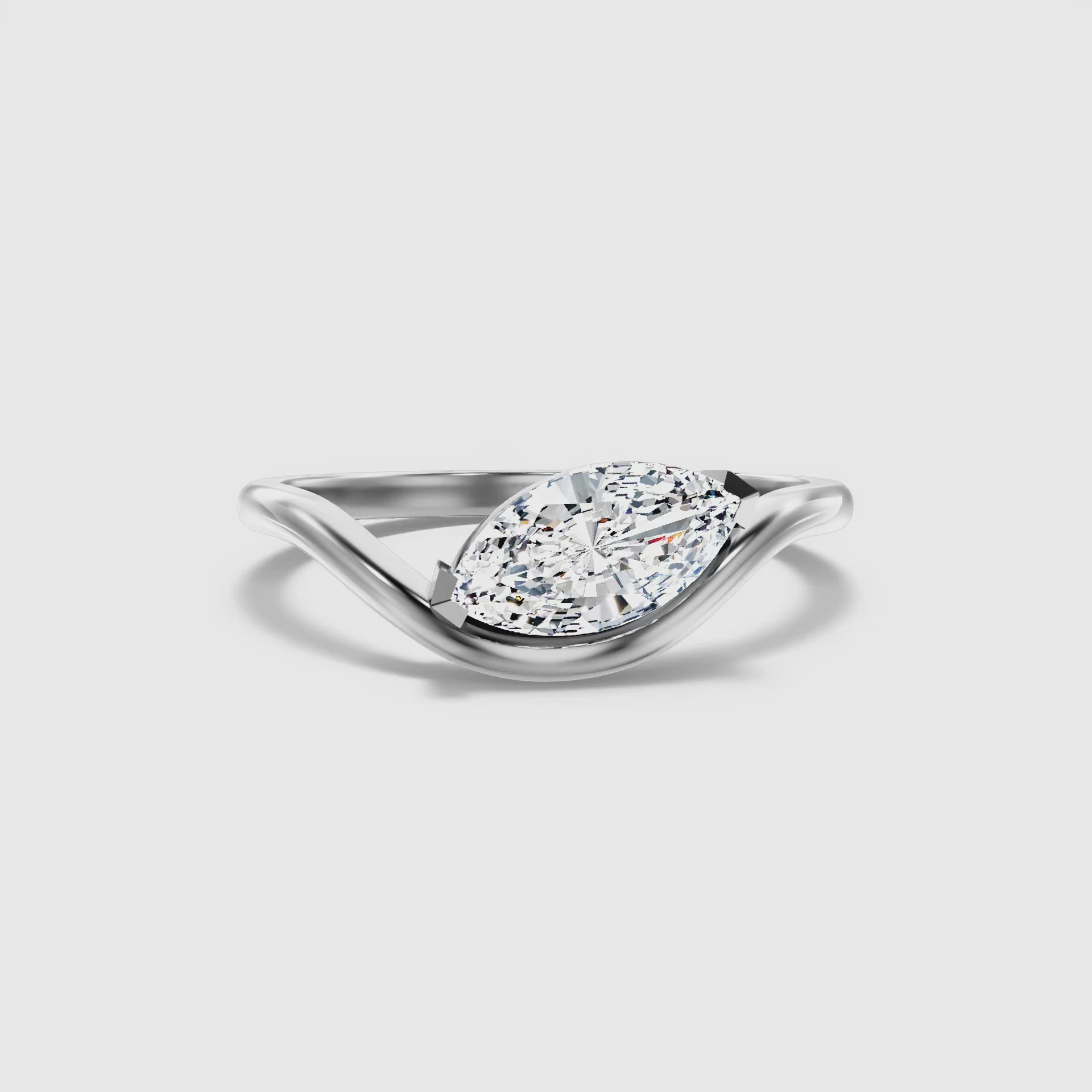 Vedette Marquise Cut East West Lab Grown Diamond Ring