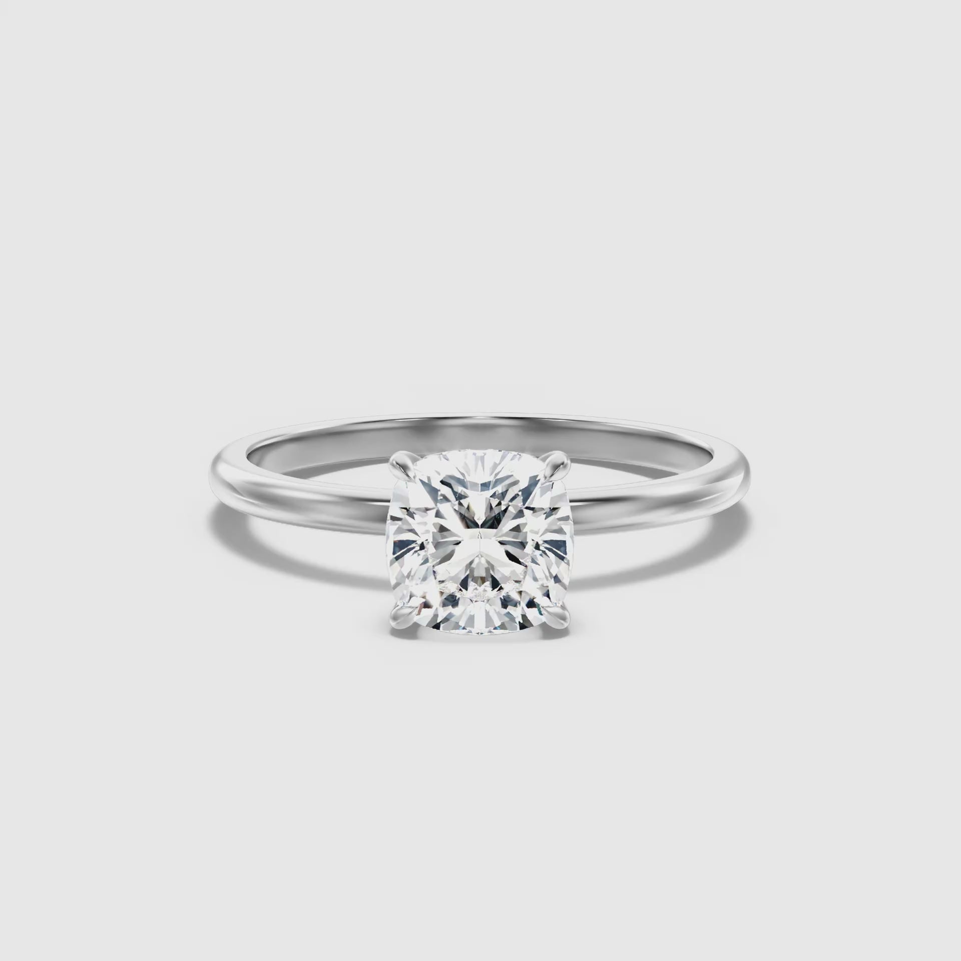 Laila Cushion Cut Hidden Halo Lab Grown Diamond Ring