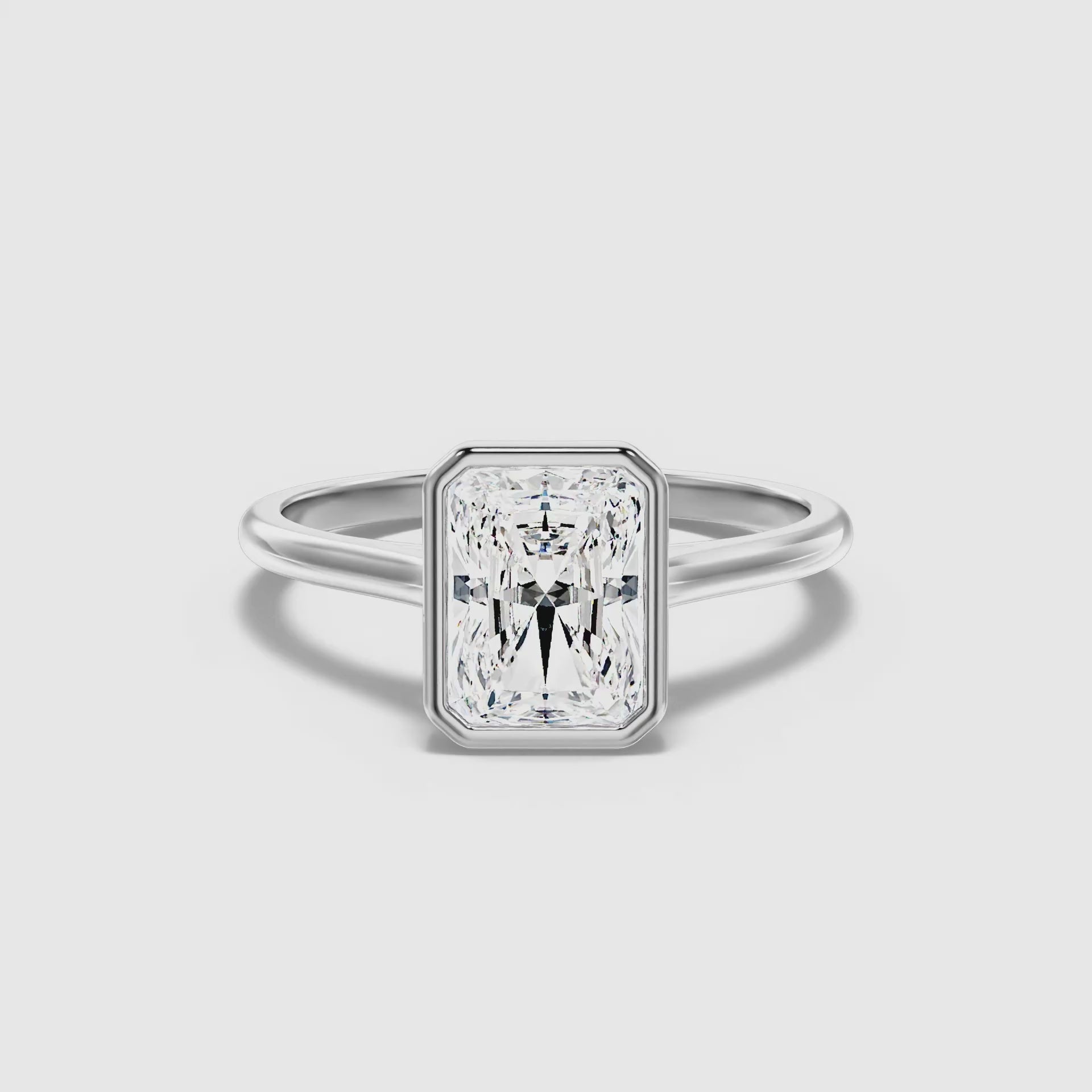 Nina Radiant Cut Bezel Set Lab Grown Diamond Ring