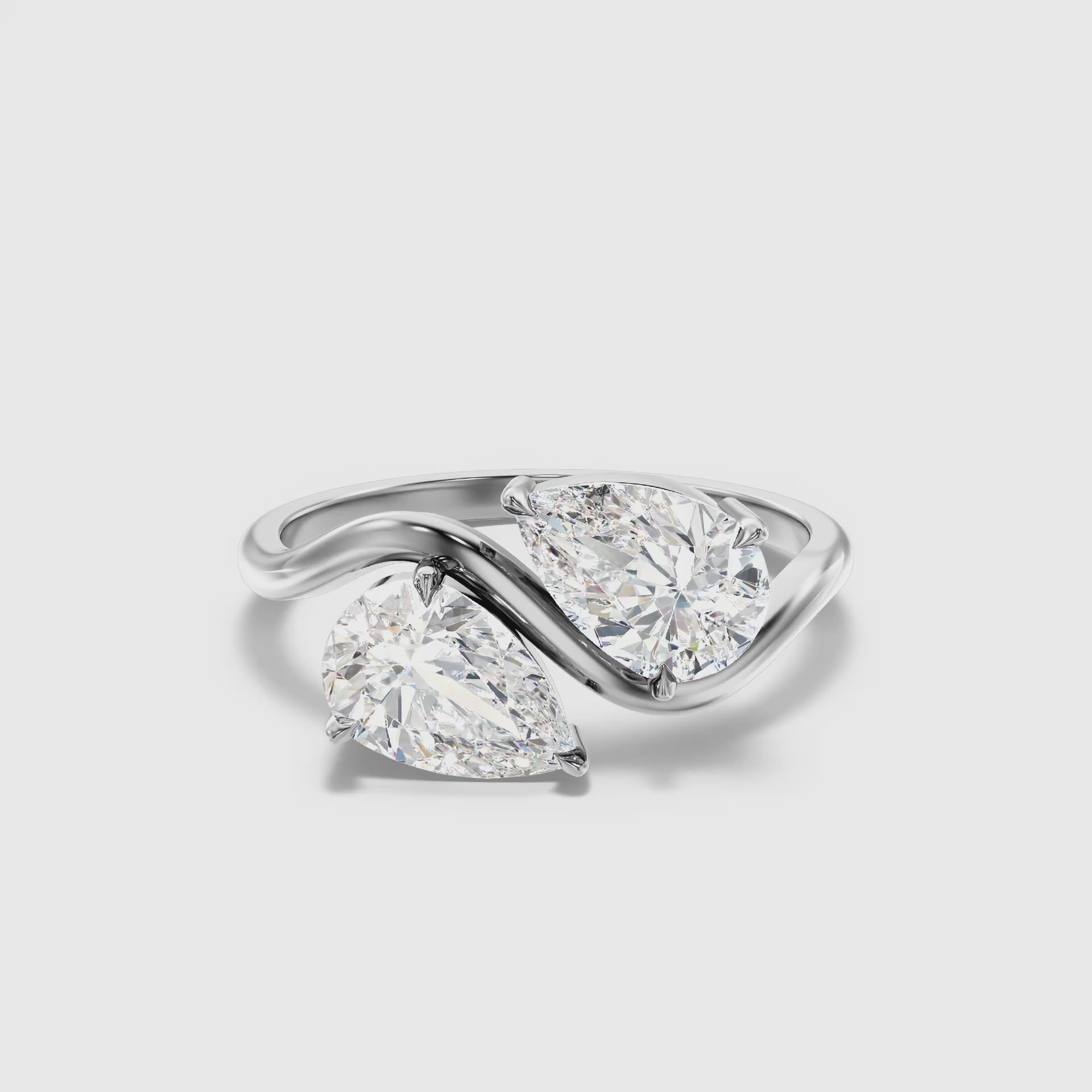 Ashwin Toi Et Moi Ring With Both Pear Two Stone Lab Grown Diamond