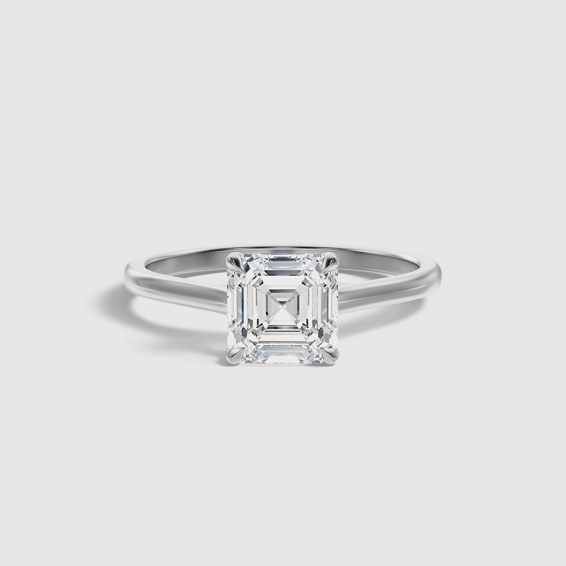 Jessica Asscher Cut Solitaire Lab Grown Diamond Ring