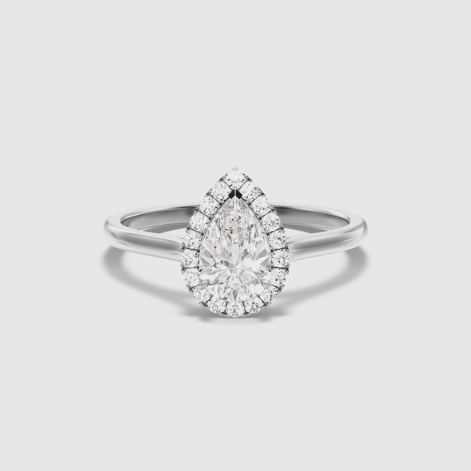 Hana Pear Halo Lab Grown Engagement Ring