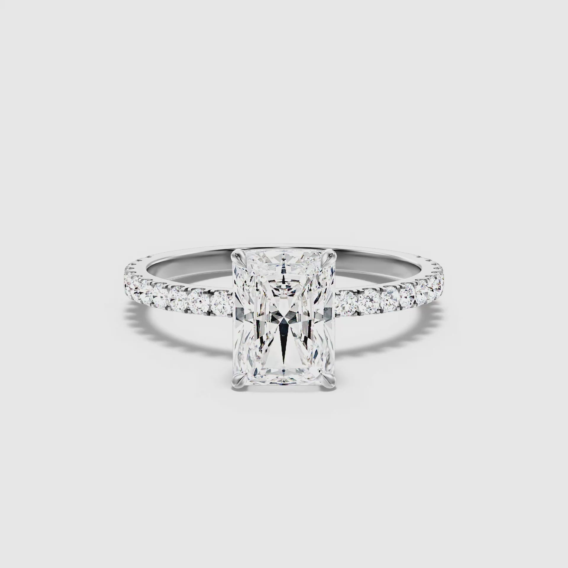 Naia Radiant Cut Hidden Halo Pave Lab Grown Diamond Ring