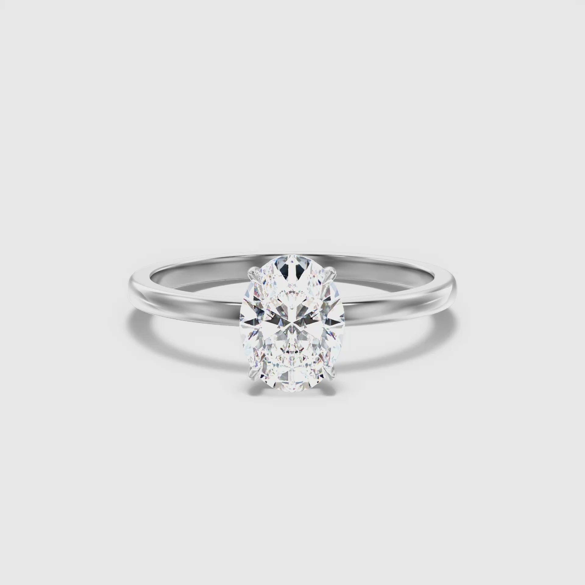 Florian Oval Cut Low Profile Solitaire Lab Grown Diamond Ring