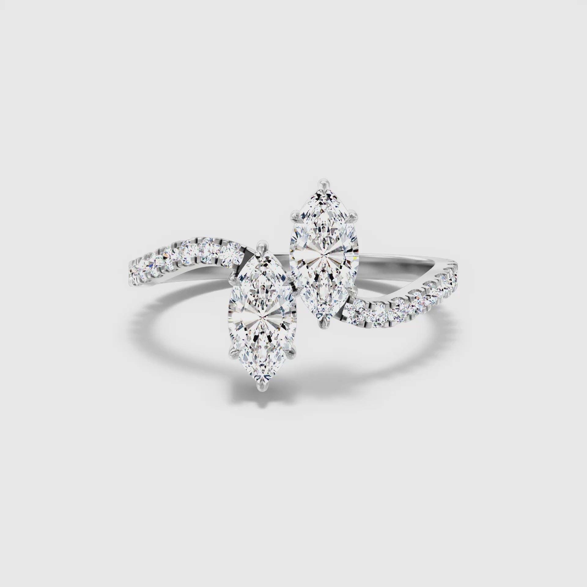 Modō Toi Et Moi Ring in With Both Marquise Two Stone Lab Grown Diamond