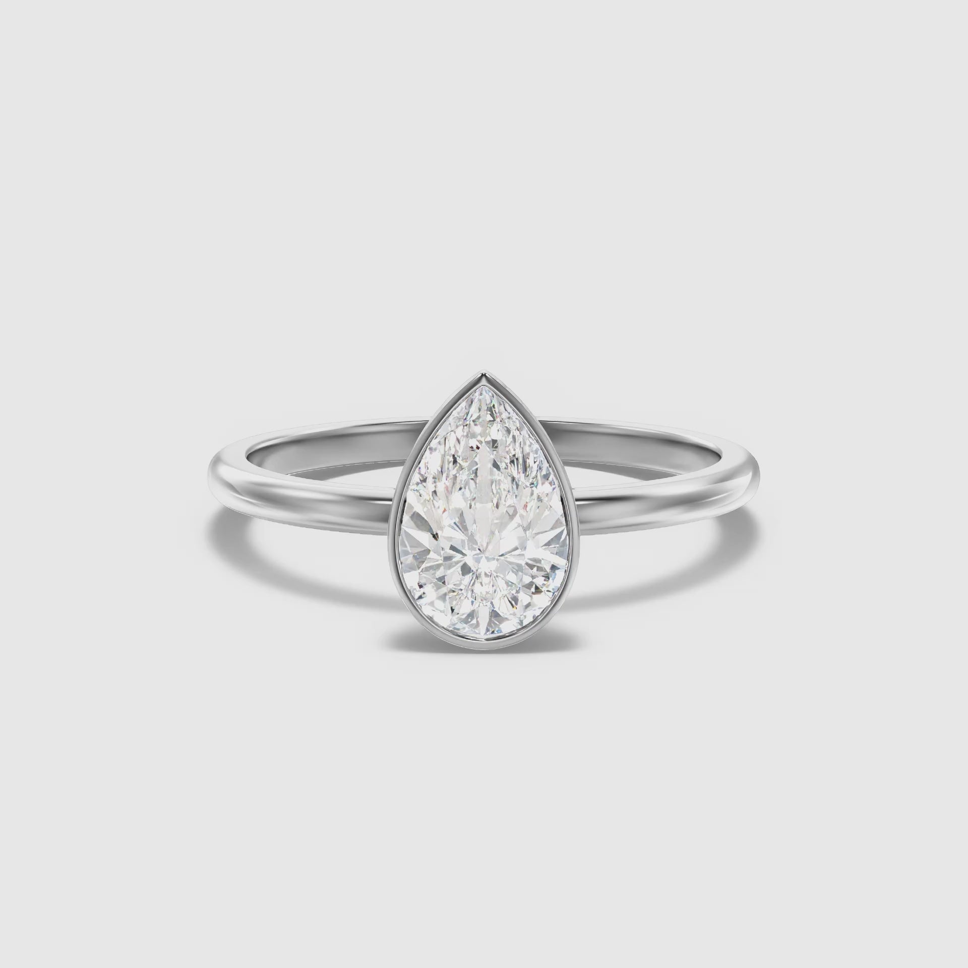 Jasmine Pear Cut Bezel Set Lab Grown Diamond Ring
