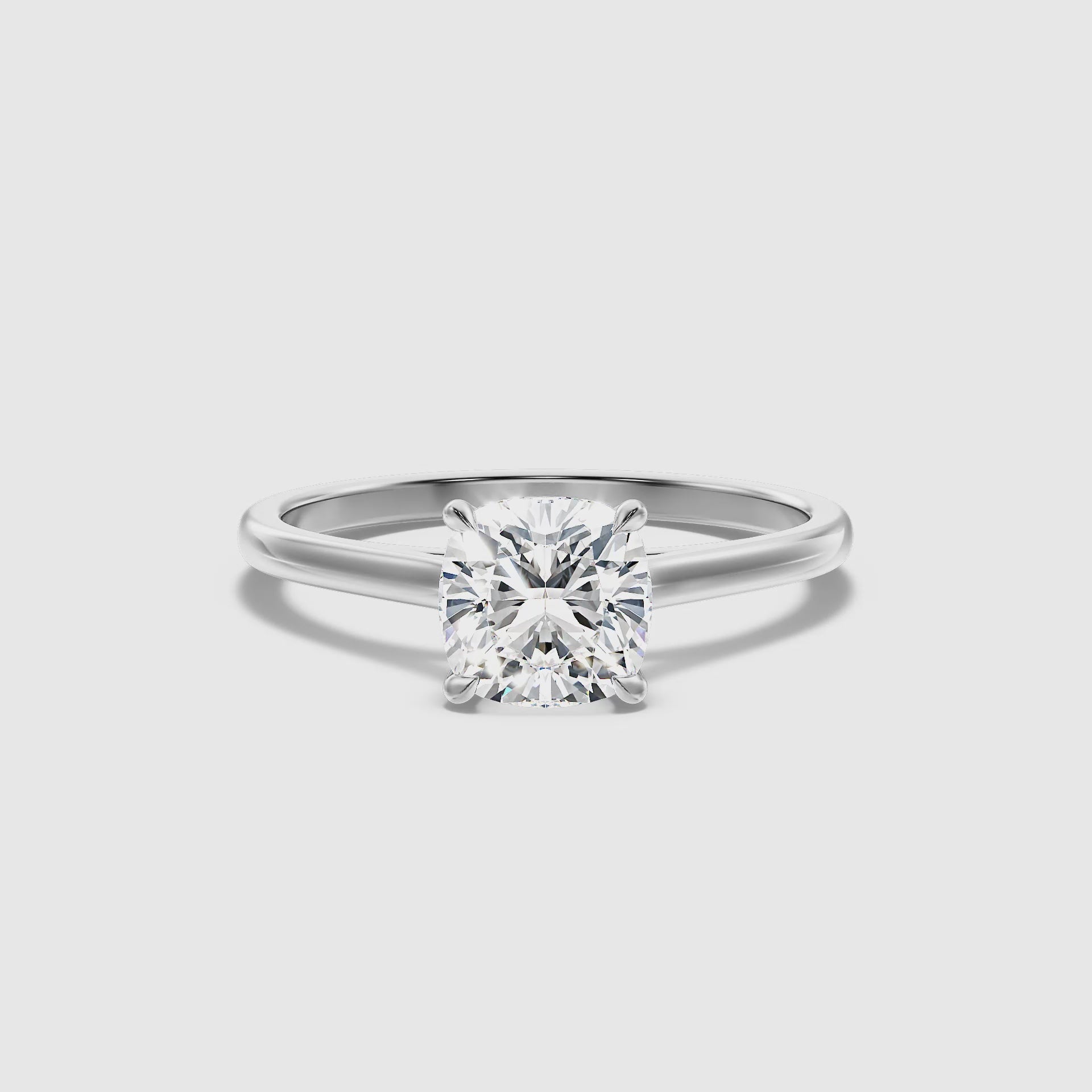 Vera Cushion Cut Solitaire Lab Grown Engagement Ring
