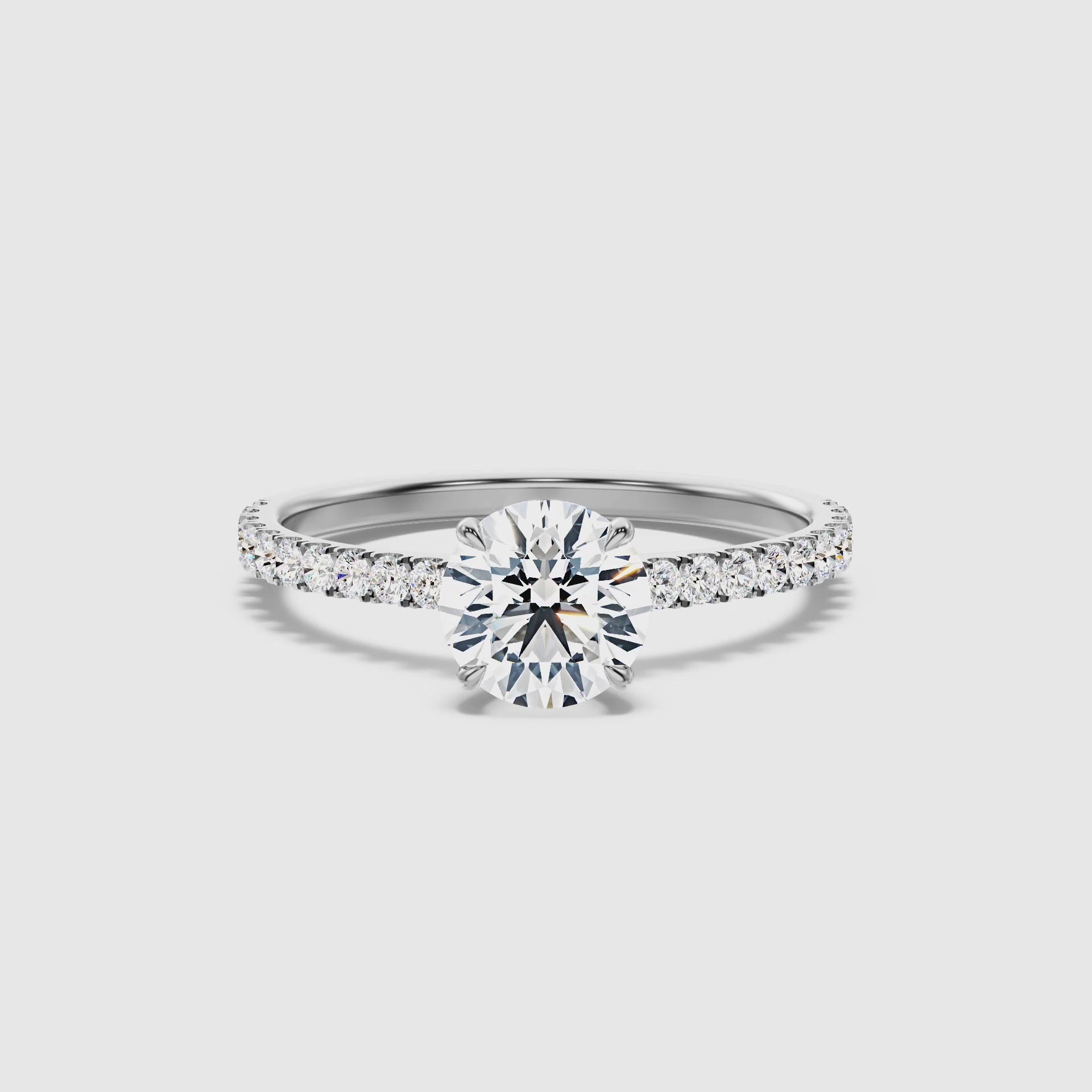 Kenzo Round Side Stone Pave Lab Grown Diamond Ring