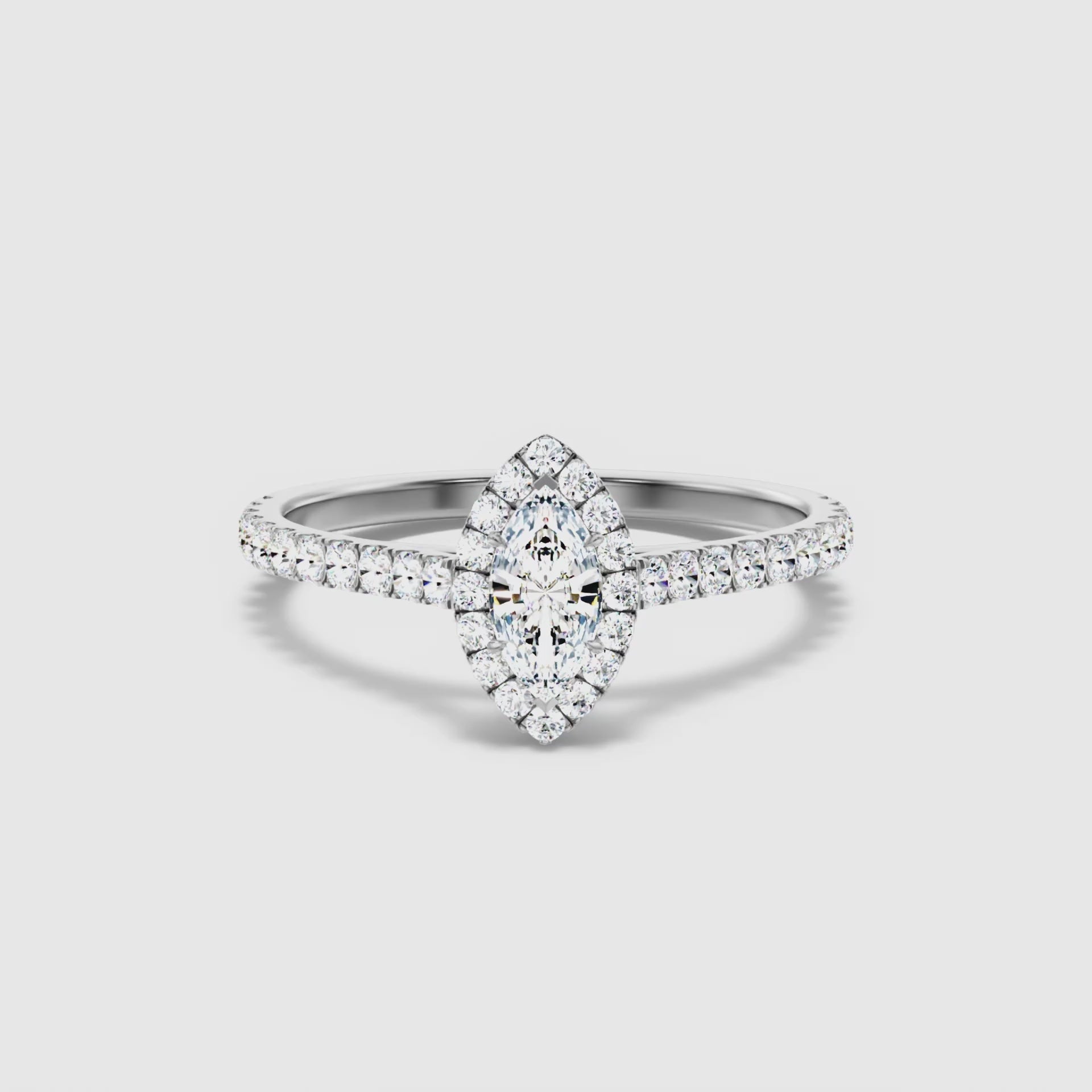 Lucia Marquise Halo Pave Lab Grown Diamond Ring