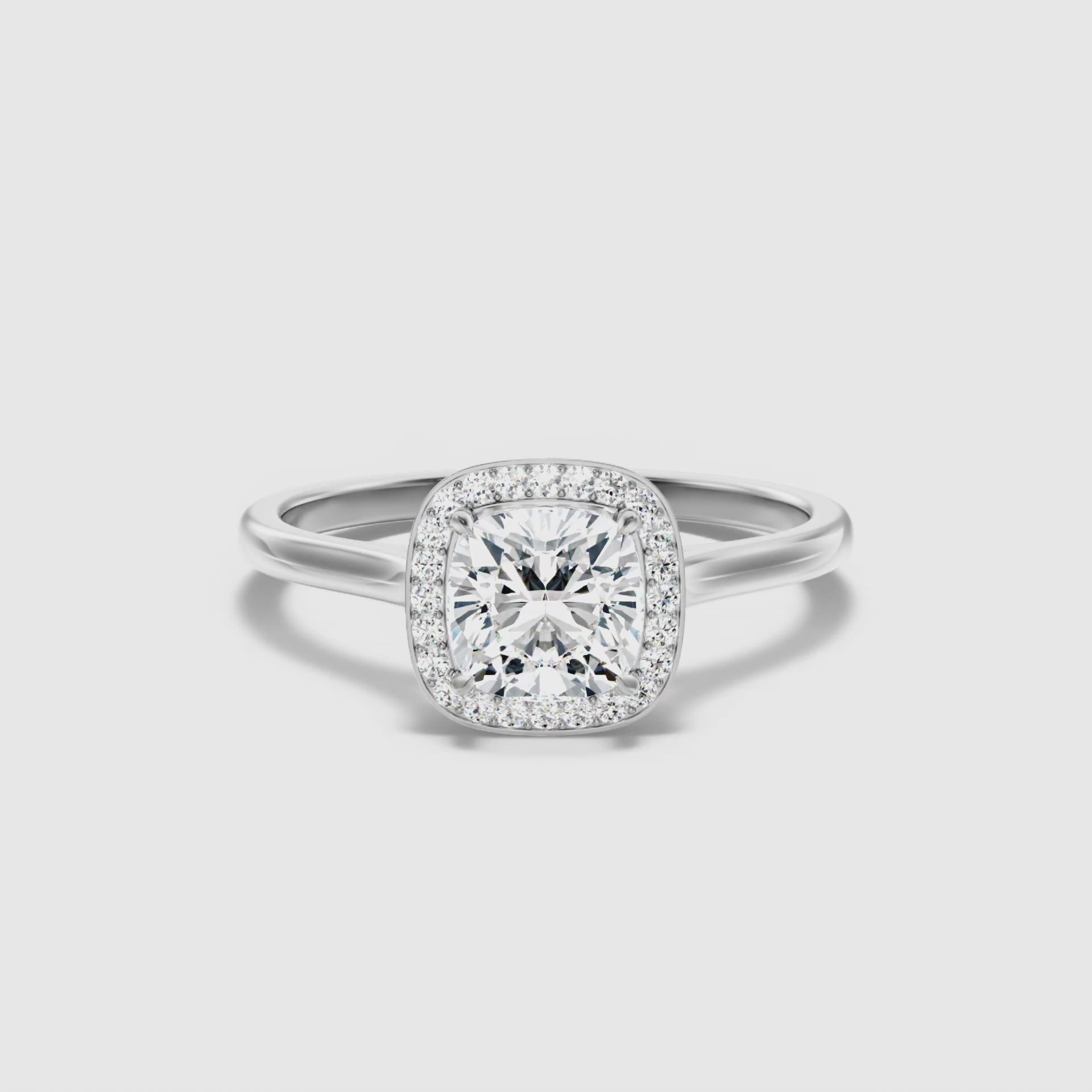 Viana Cushion Cut Halo Lab Grown Diamond Ring