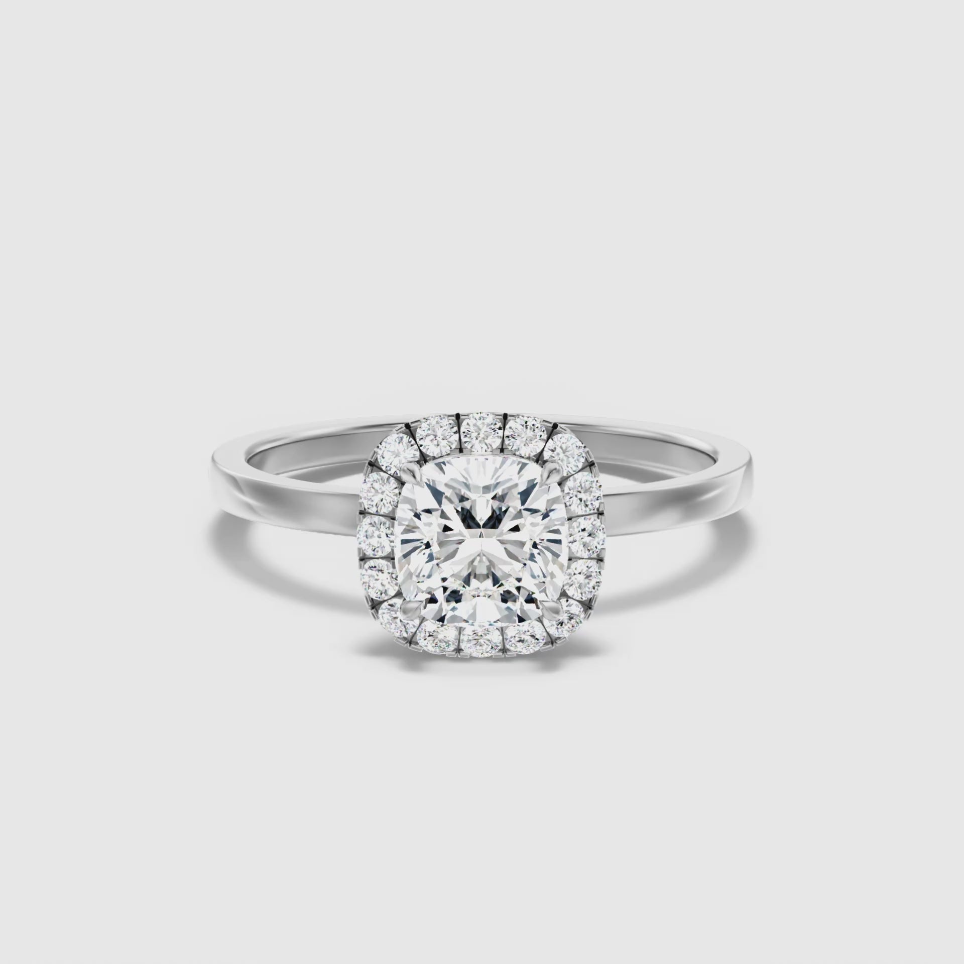 Ishq Cushion Cut Halo Lab Grown Diamond Ring