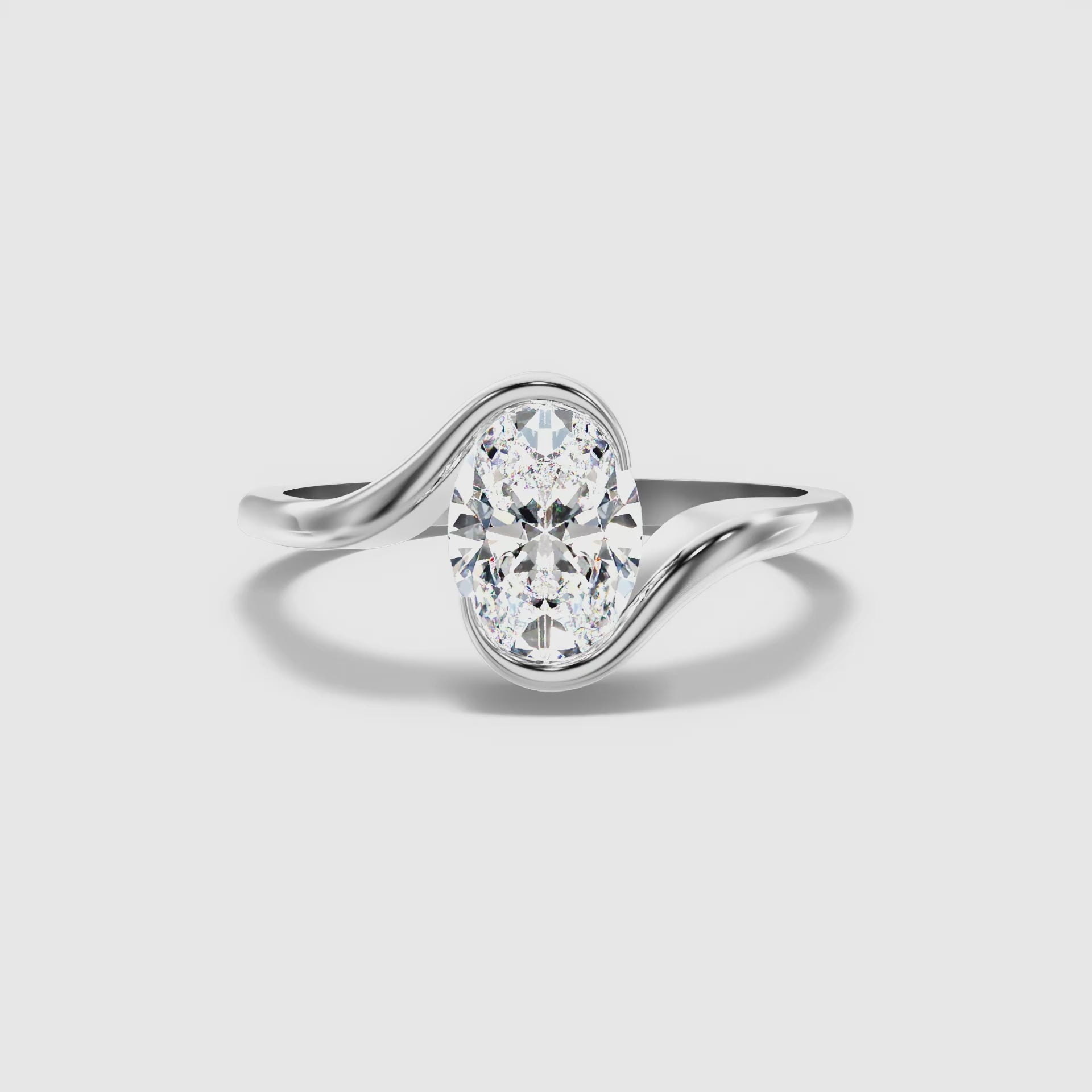 Demi Oval Cut Bypass Lab Grown Diamond Engagement Ring