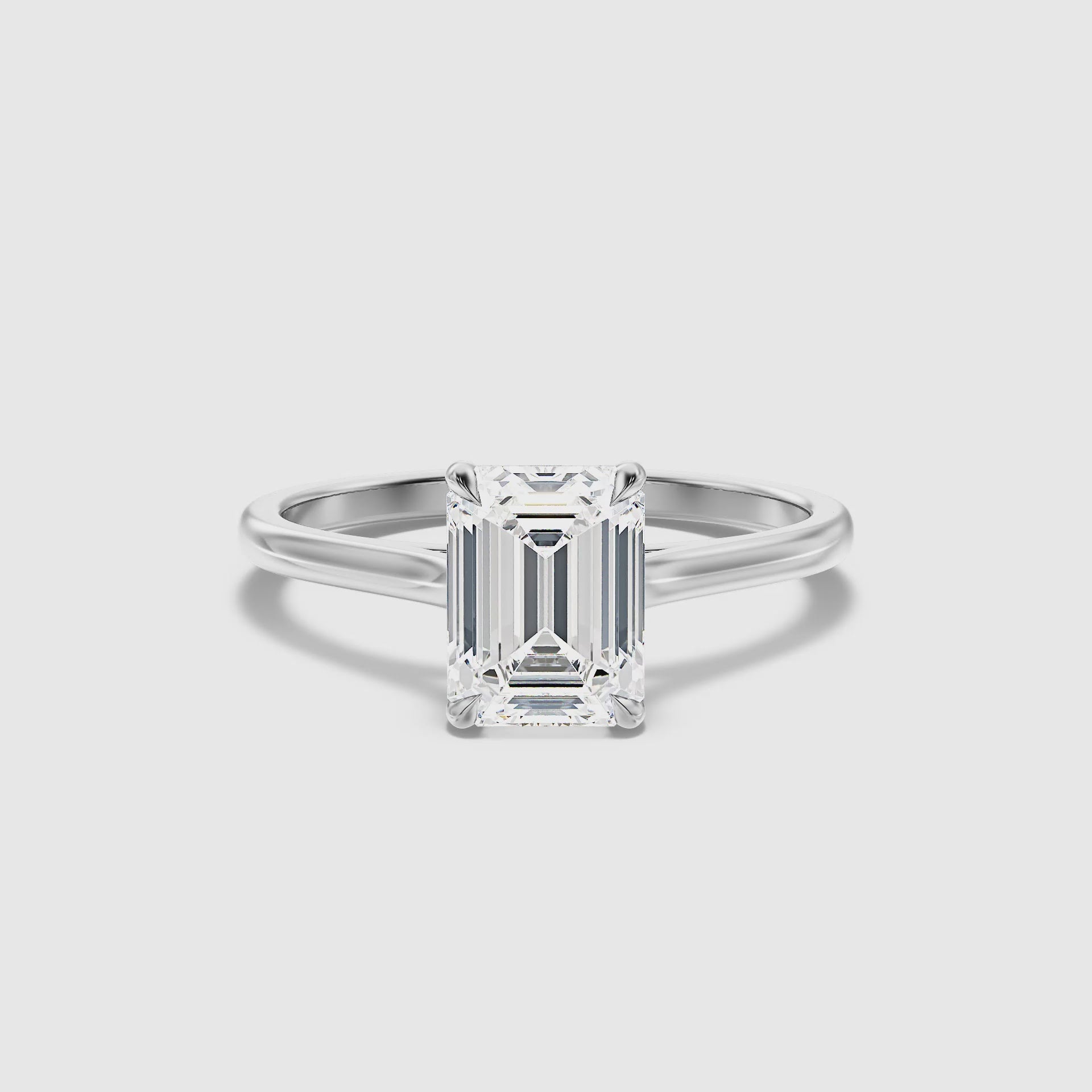 Jillian Emerald Cut Solitaire Lab Grown Engagement Ring