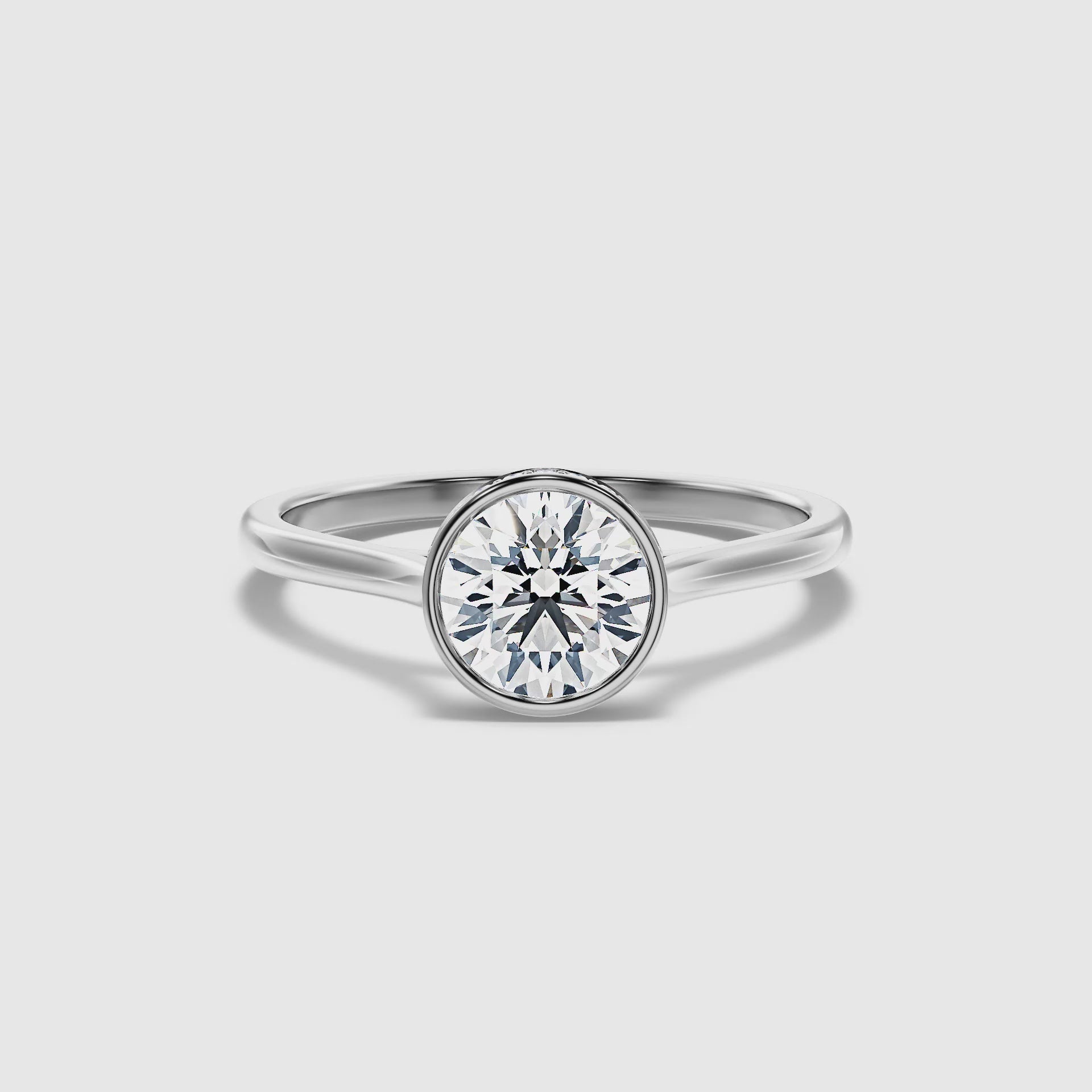 Vri Round Lab Grown Engagement Ring Hidden Halo