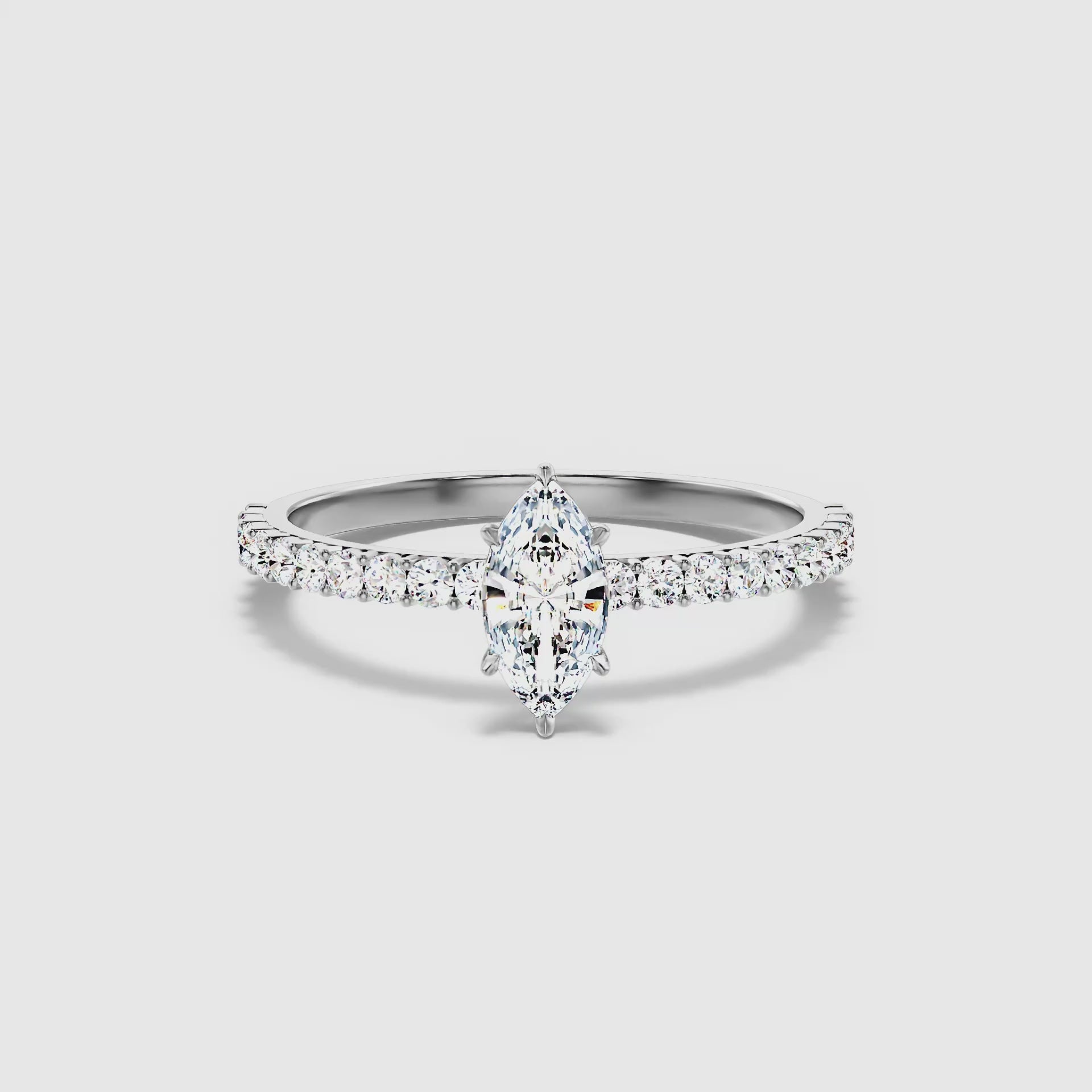 Regent Marquise Side Stone Pave Lab Grown Diamond Ring