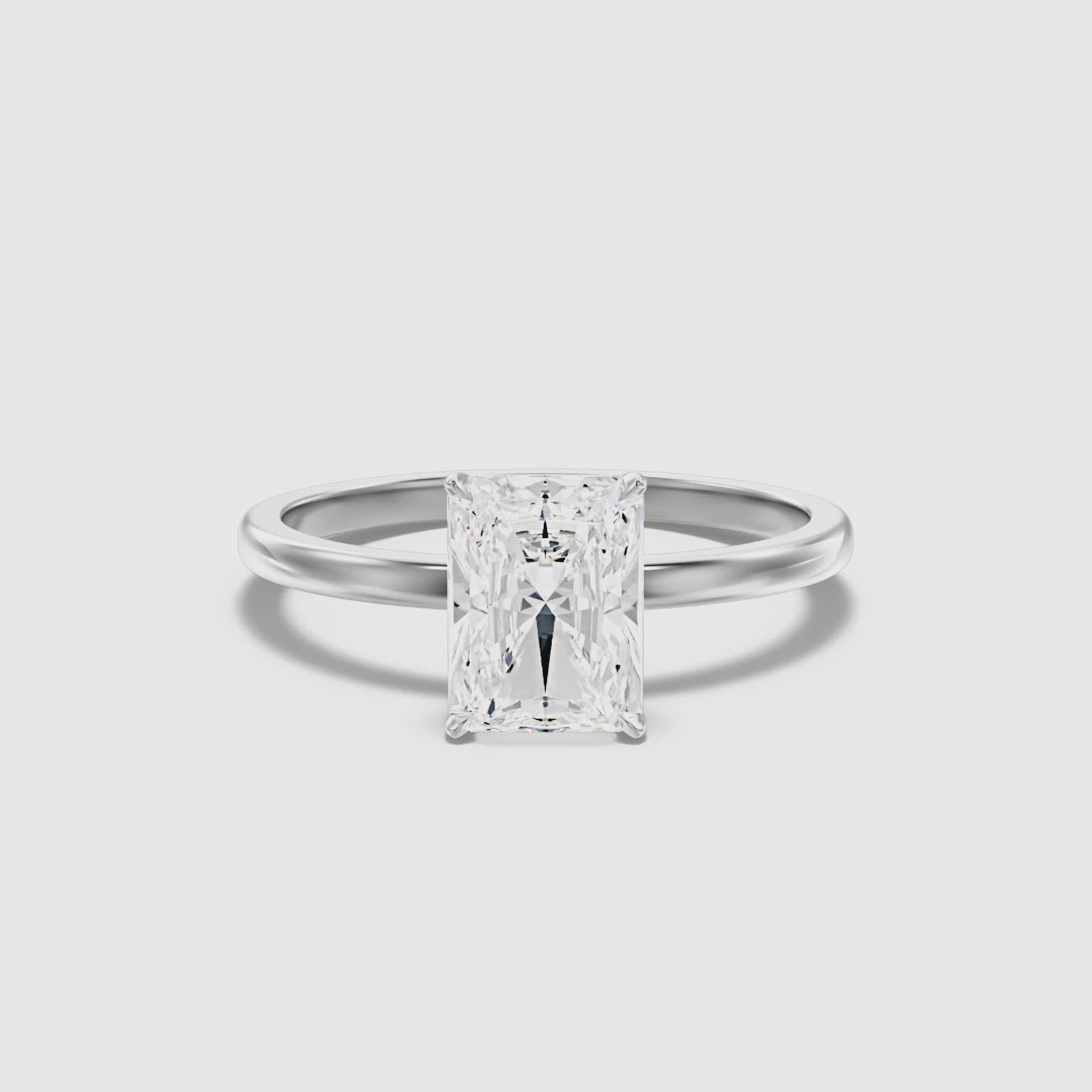 Antares Radiant Cut Low Profile Solitaire Lab Grown Diamond Ring