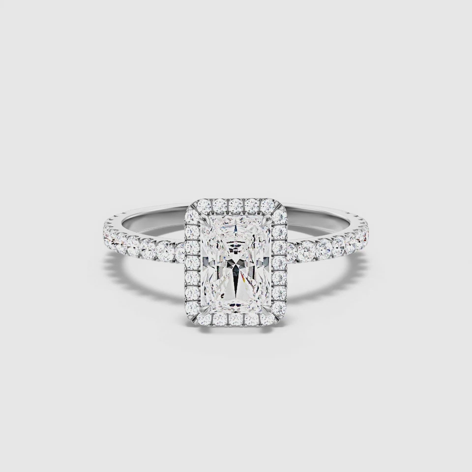 Nari Radiant Cut Halo Pave Set Lab Grown Diamond Ring