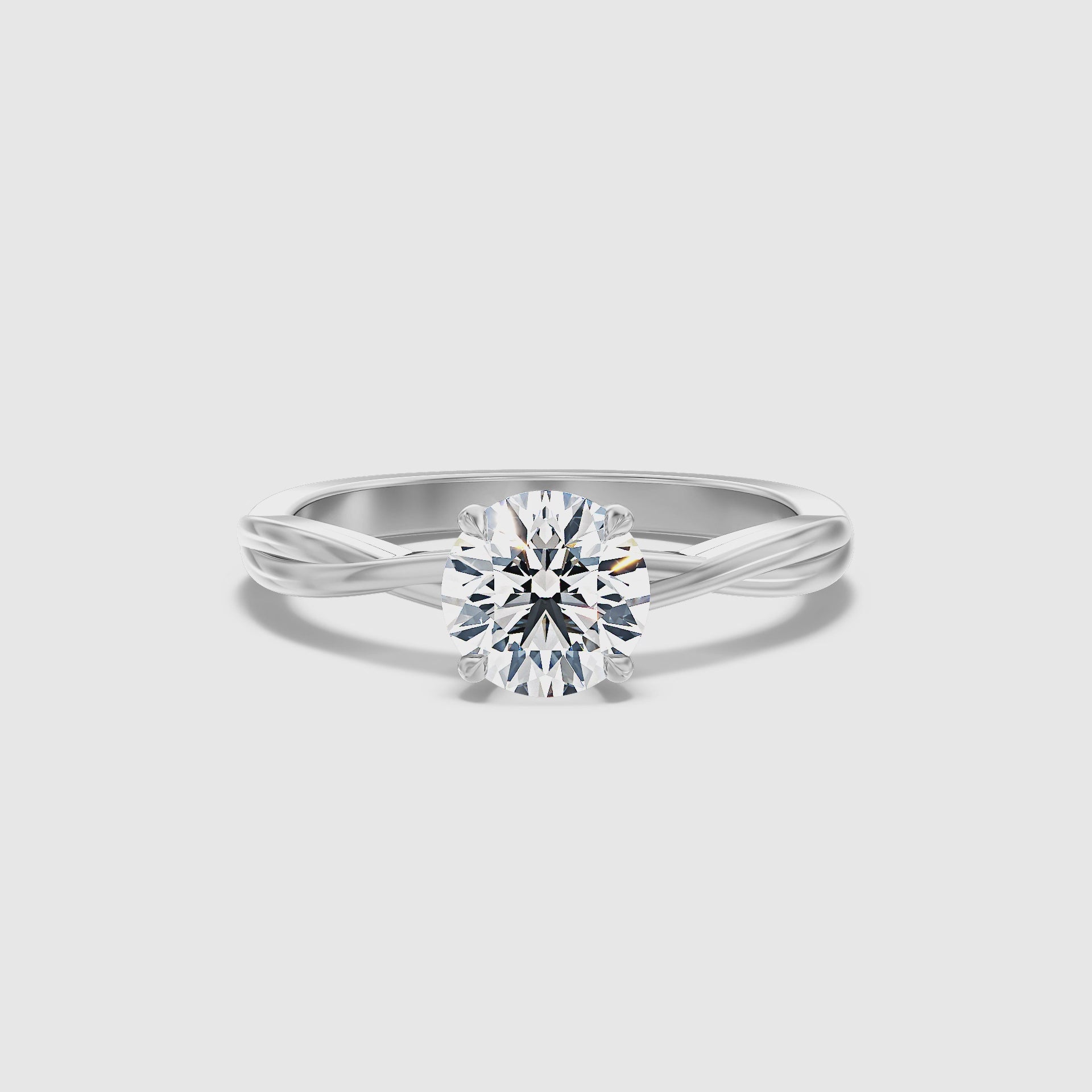 Joon Round Solitaire Twisted Band Lab Grown Engagement Ring