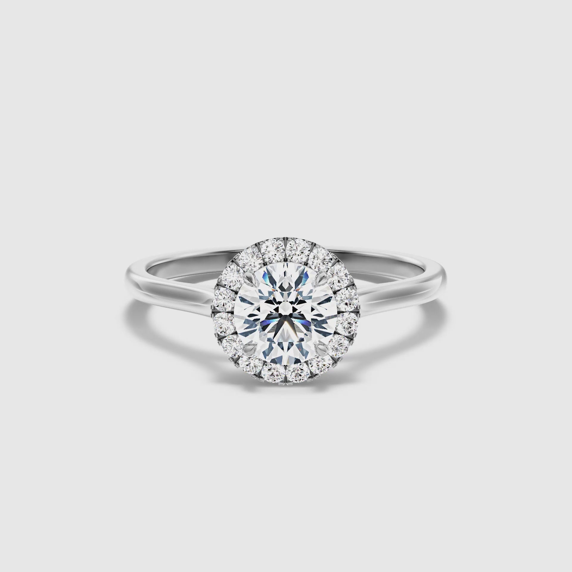 Veda Round Halo Lab Grown Engagement Ring