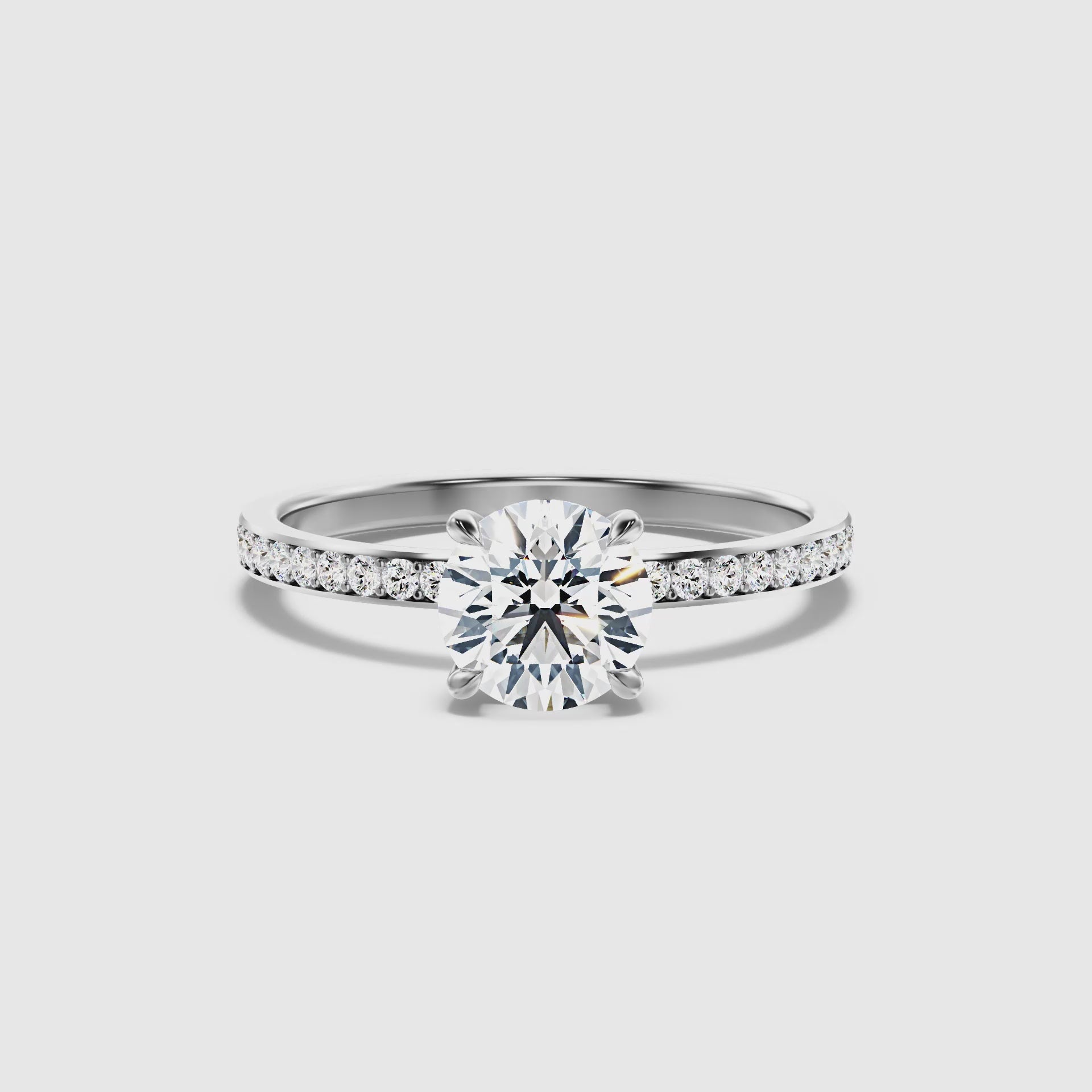 Sydney Round Hidden Halo Pave Lab Grown Engagement Ring