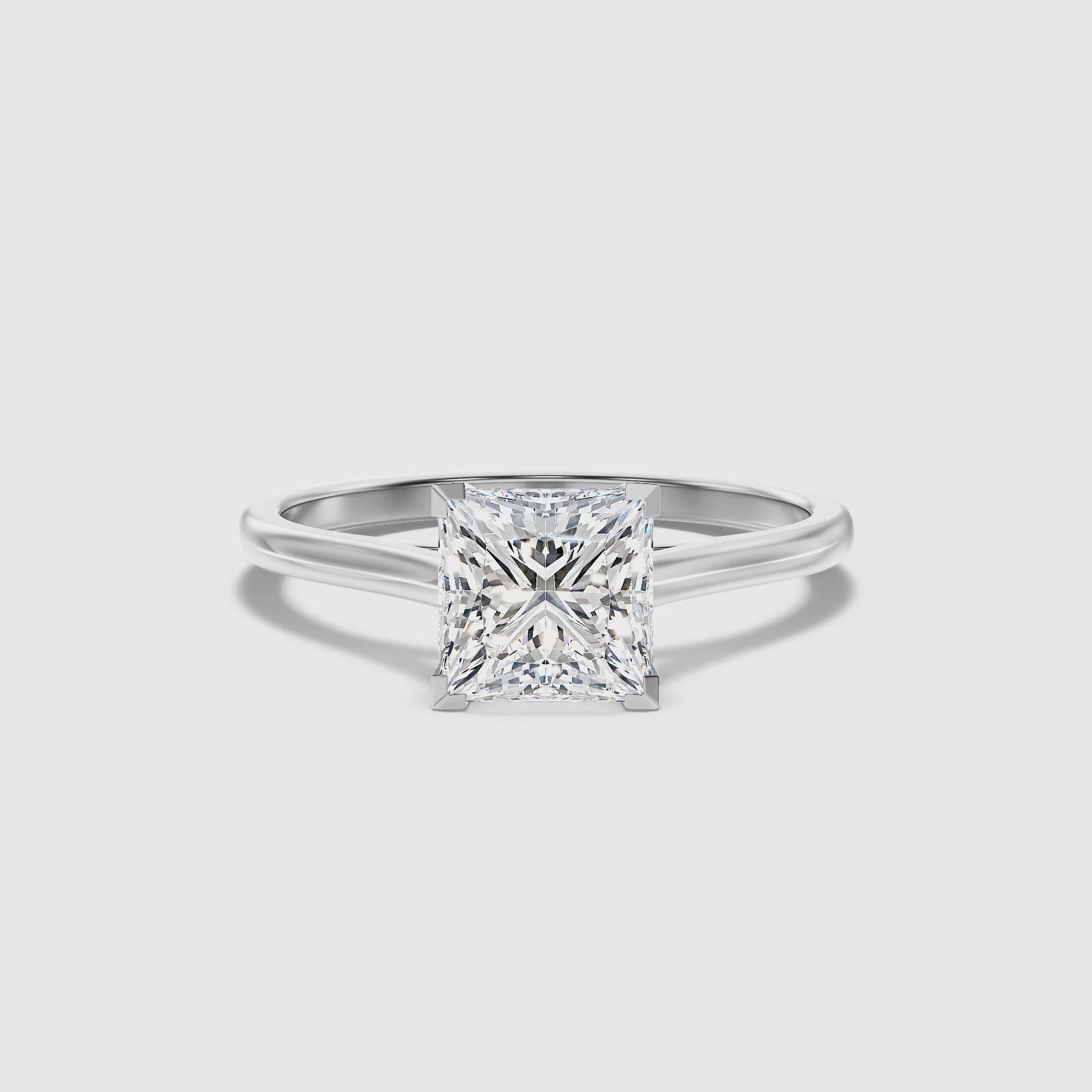 Ayla Princess Cut Solitaire Lab Grown Diamond Ring