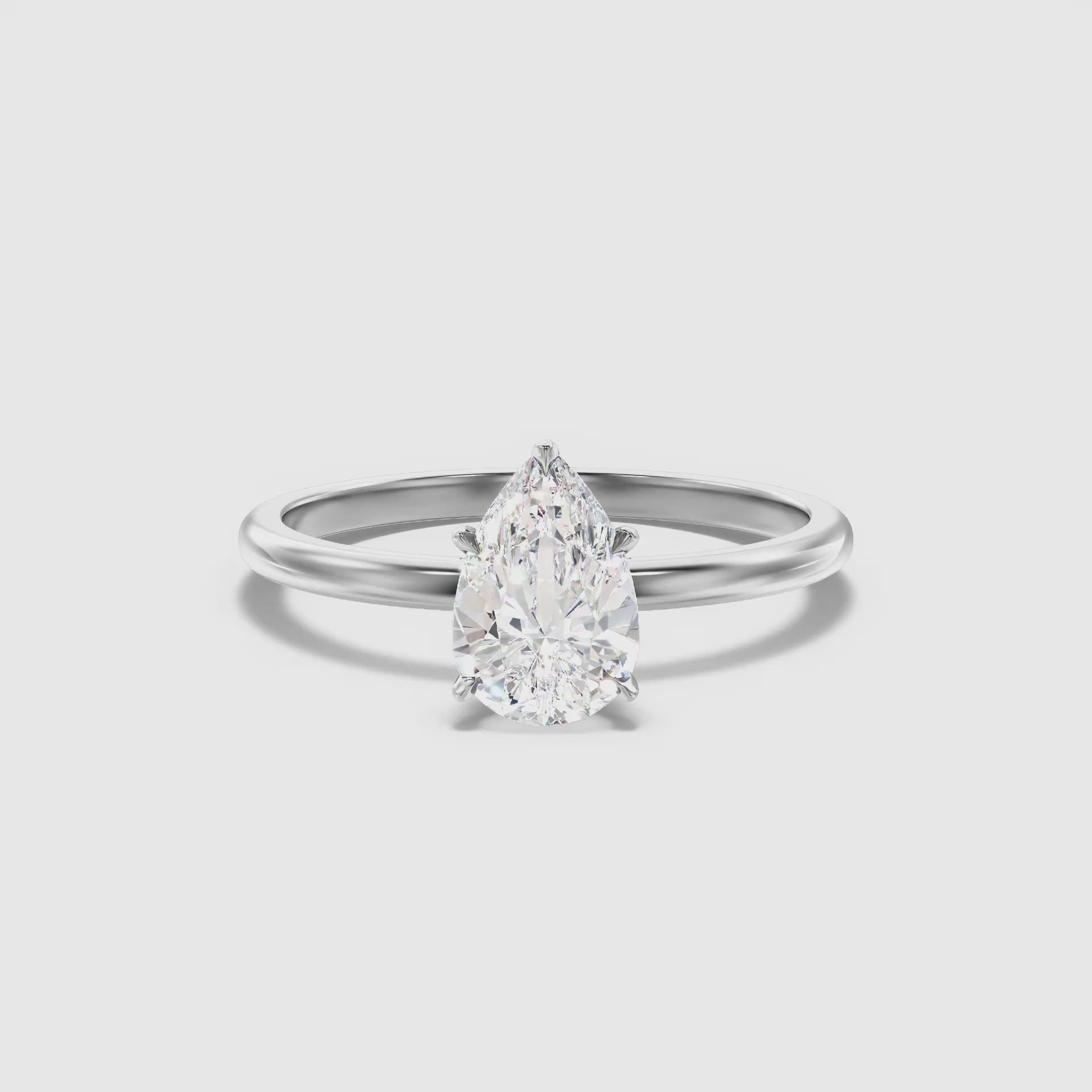 Damini Pear Cut Hidden Halo Lab Grown Diamond Ring