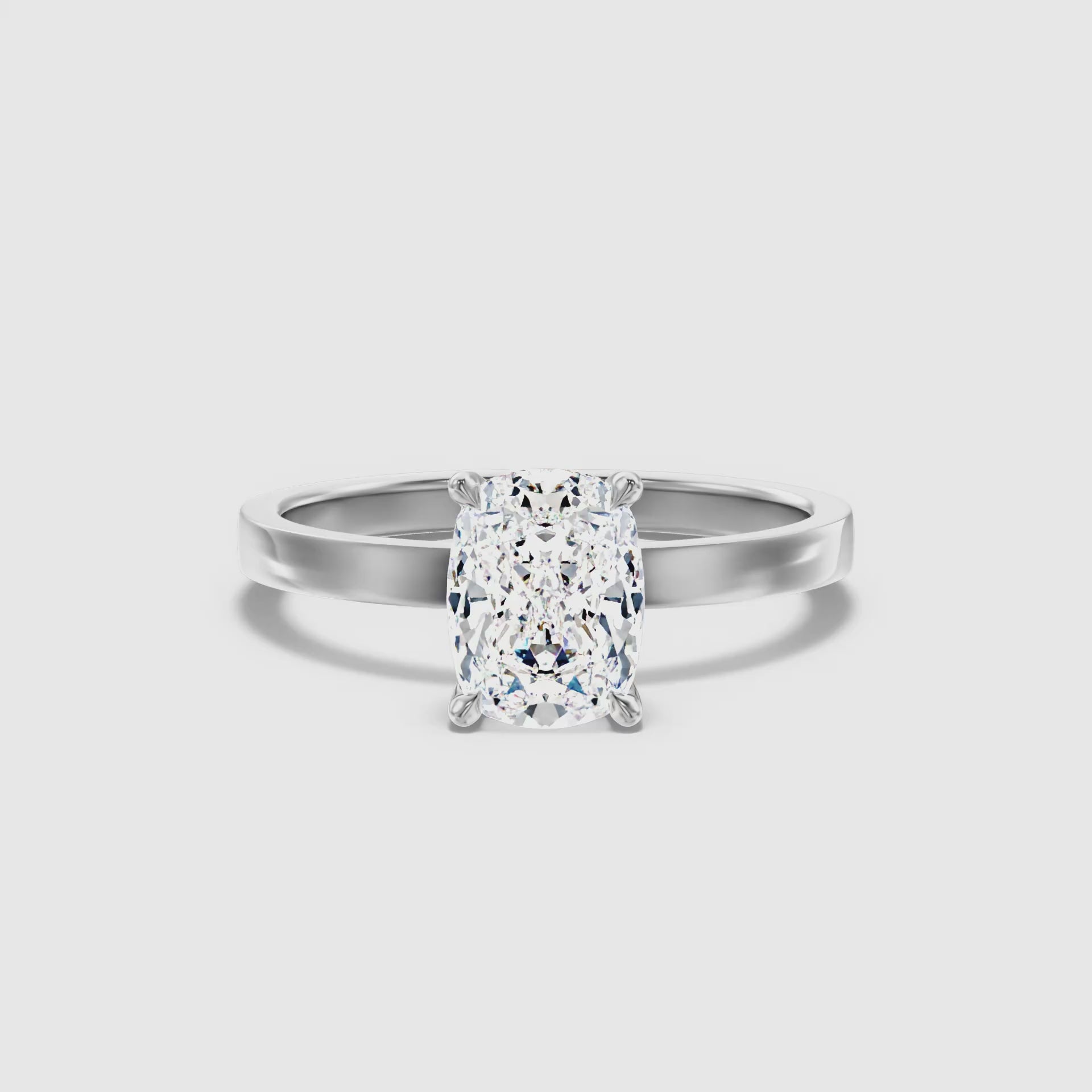 Belle Elongated Cushion Cut Solitaire Lab Grown Diamond Ring