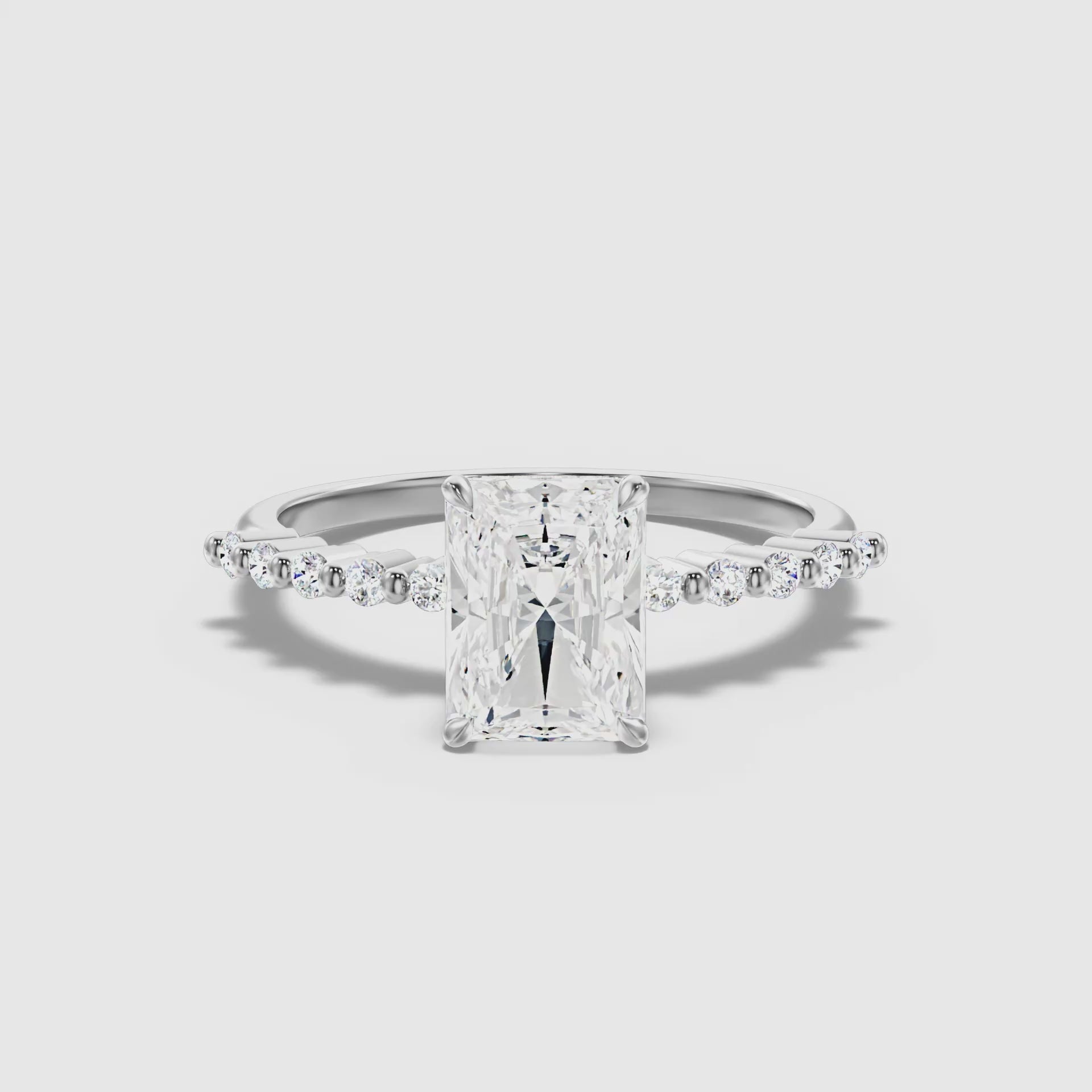Suriana Radiant With Side Stone Hidden Halo Lab Grown Diamond Ring