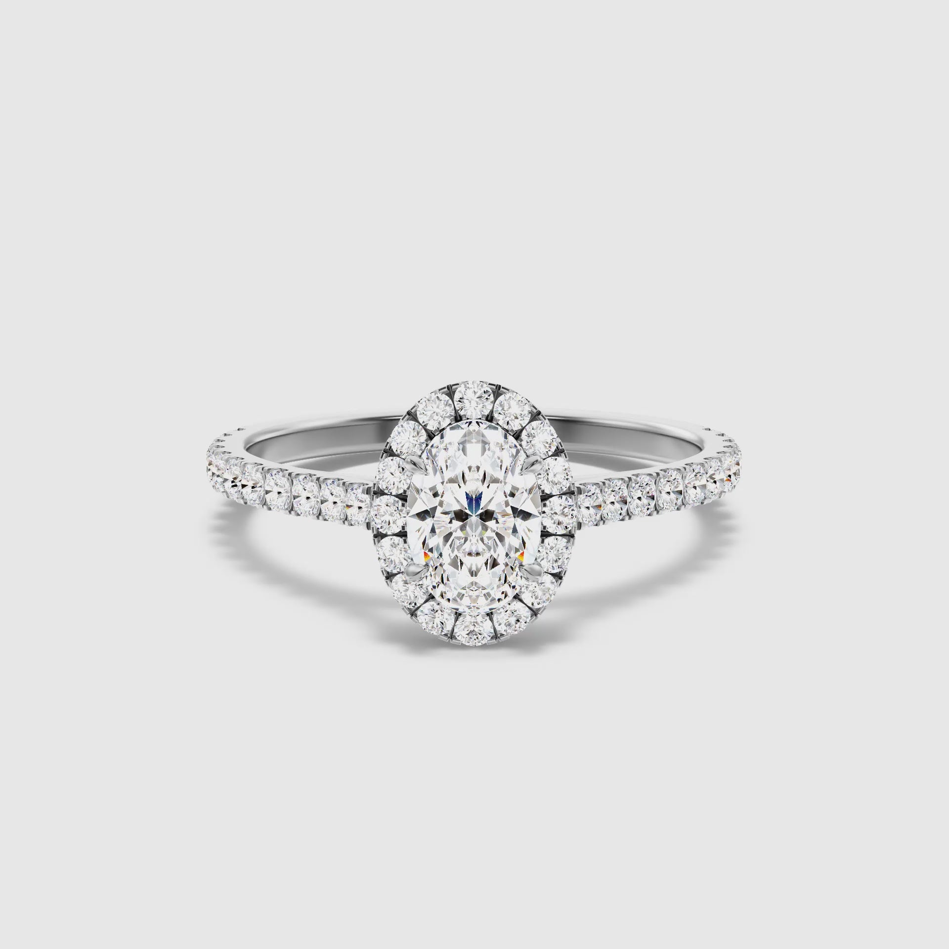 Holly Oval Halo Pave Lab Grown Engagement Ring