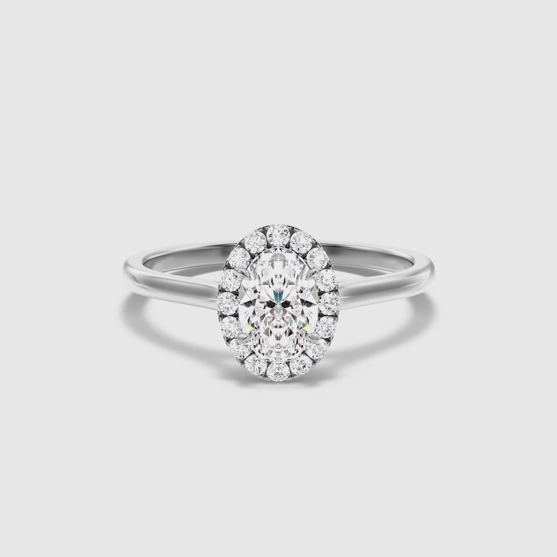 Serena Oval Halo Lab Grown Engagement Ring
