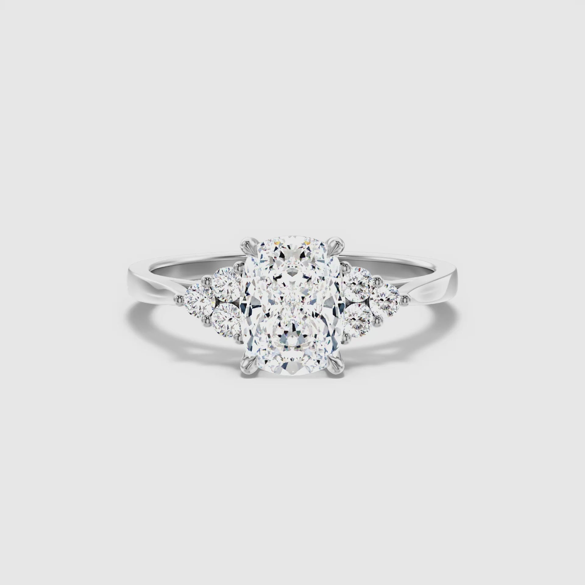 Astaire Elongated Cushion Cut Vintage Inspired Lab Grown Diamond Ring