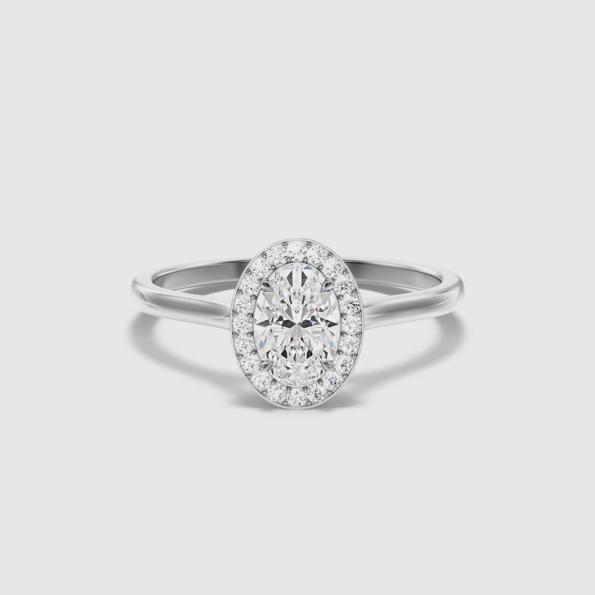 Gabriela Oval Cut Halo Lab Grown Engagement Ring