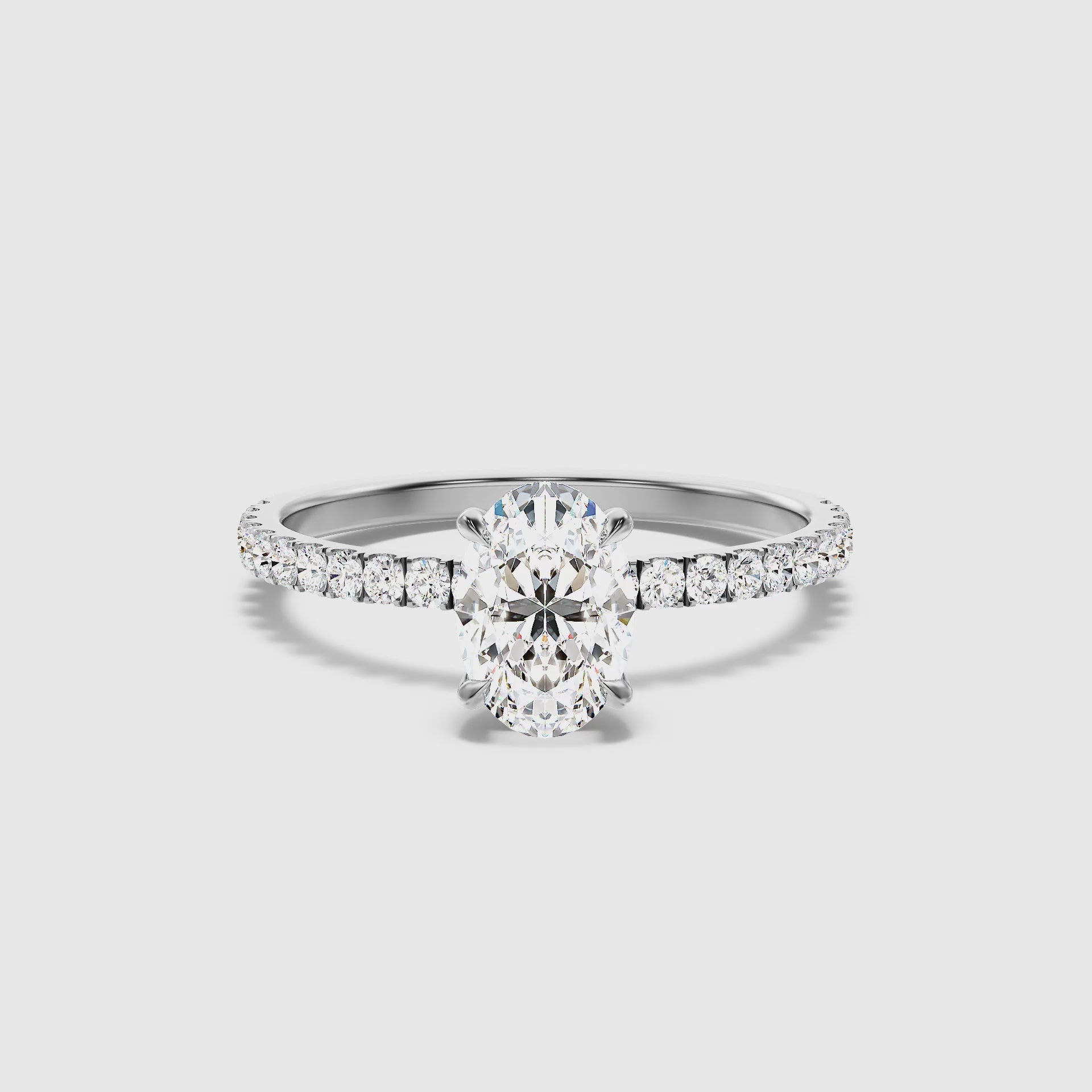 Augusta Oval Hidden Halo Lab Grown Engagement Ring