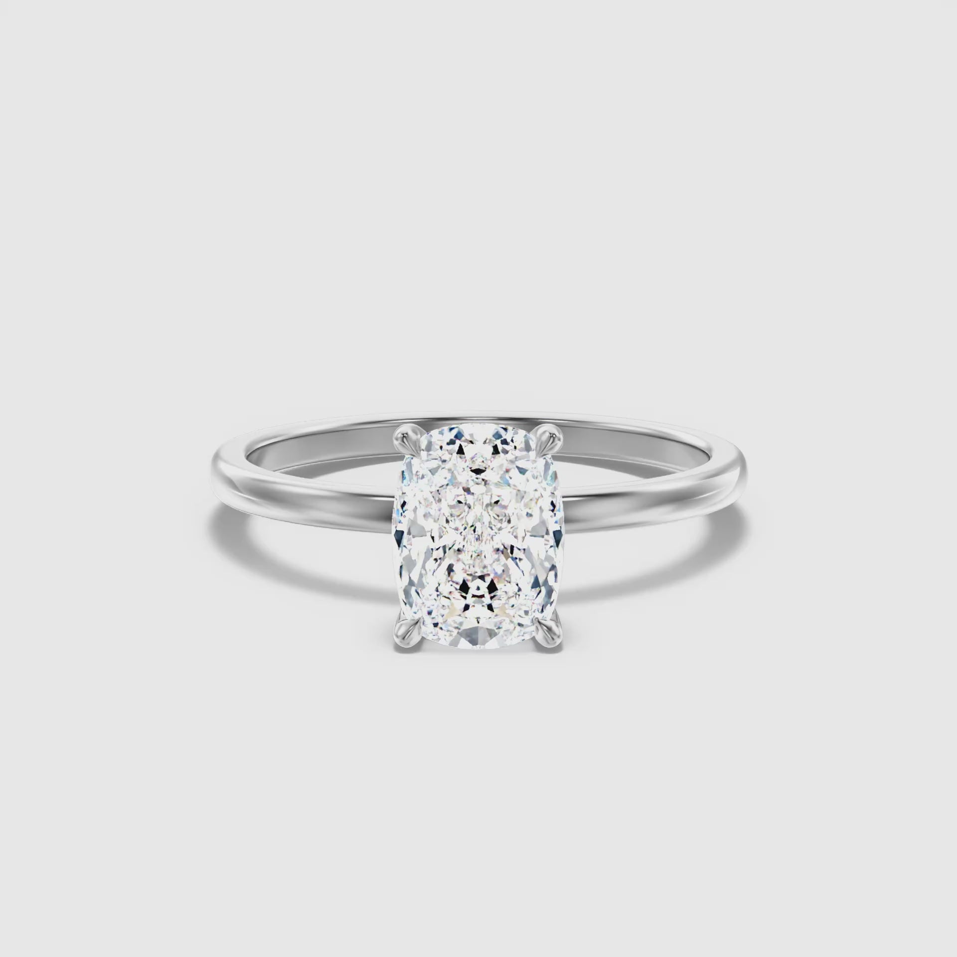 Jolene Elongated Cushion Cut Hidden Halo Lab Grown Diamond Ring