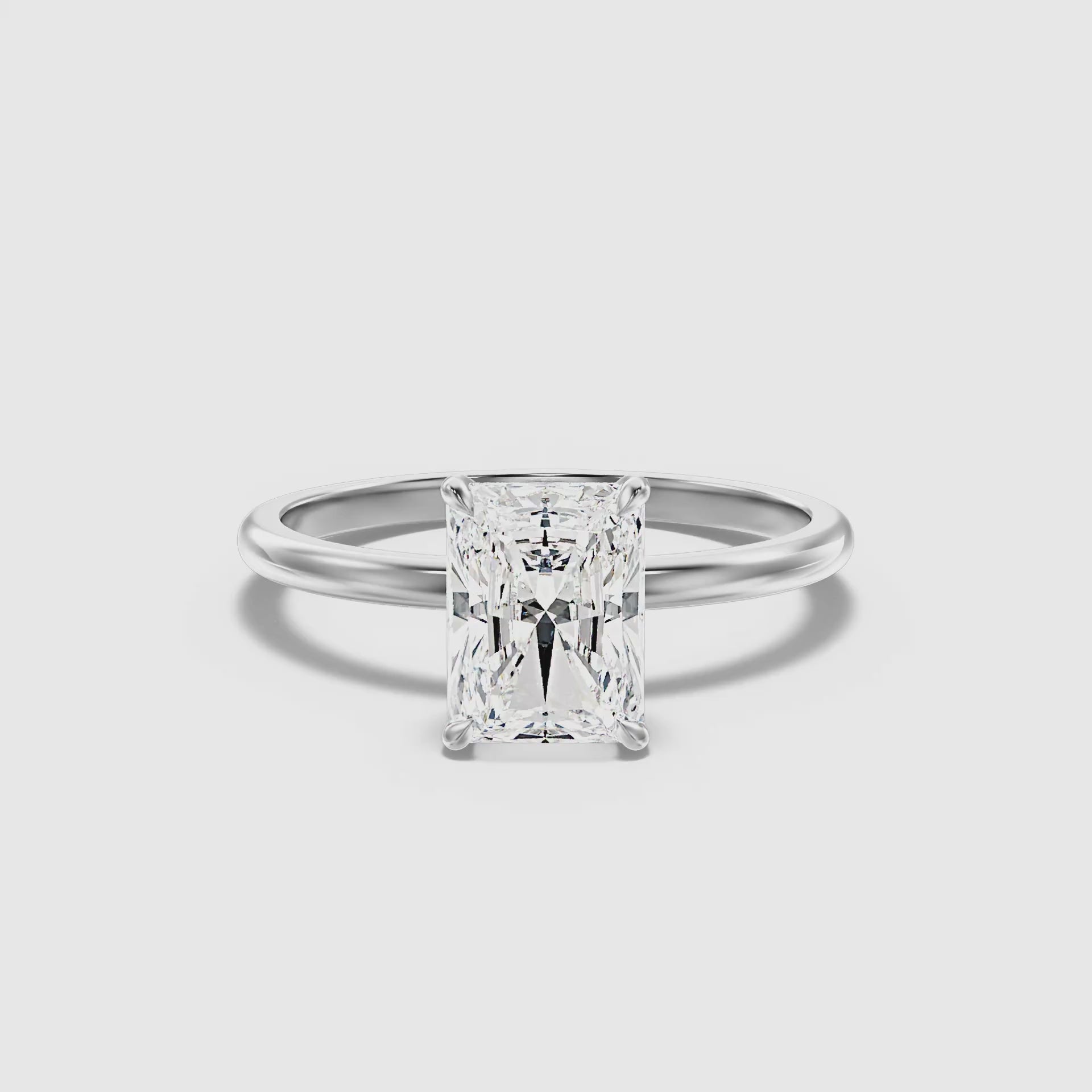 Geraldine Radiant Cut Hidden Halo Lab Grown Diamond Ring