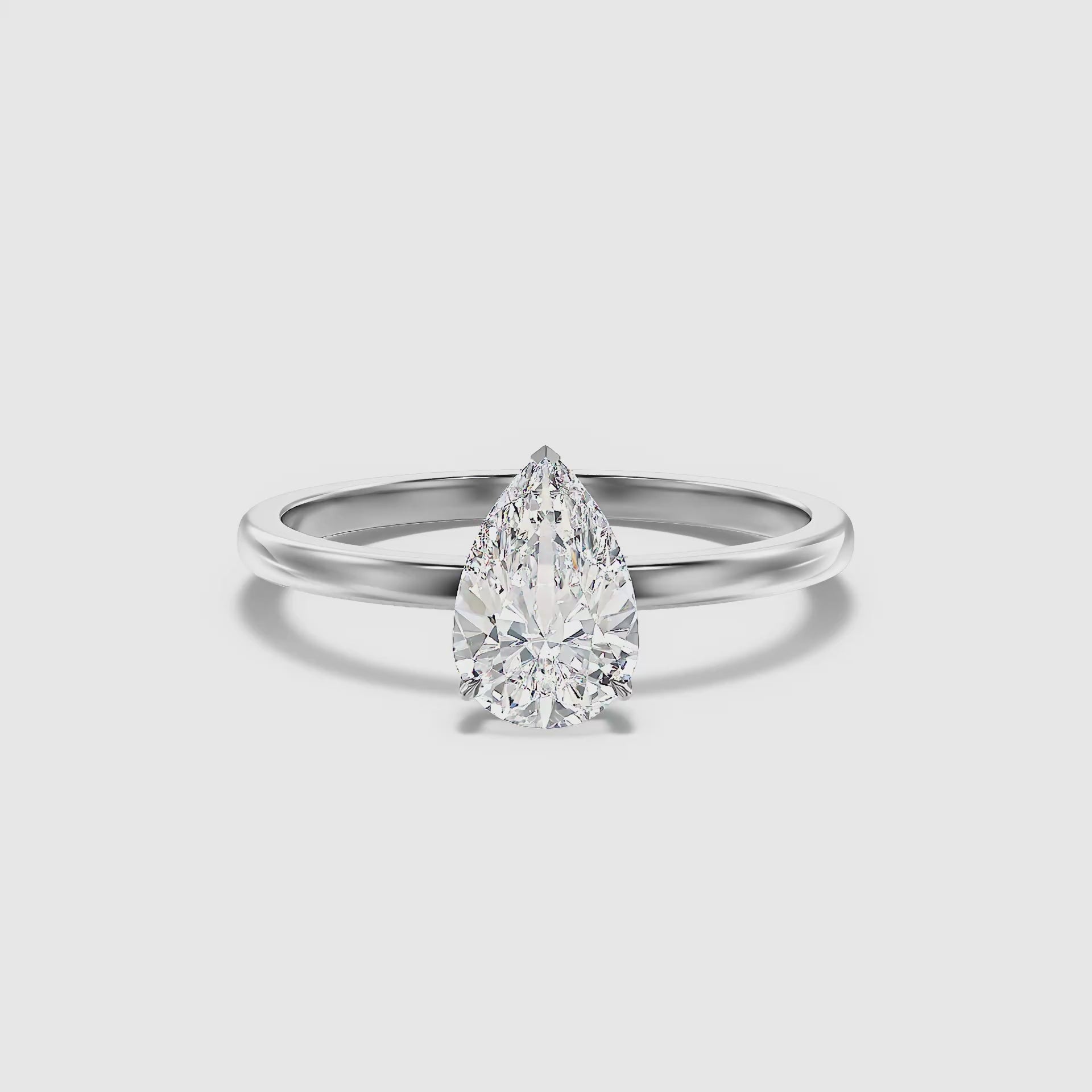 Rigel Pear Cut Low Profile Solitaire Lab Grown Diamond Ring