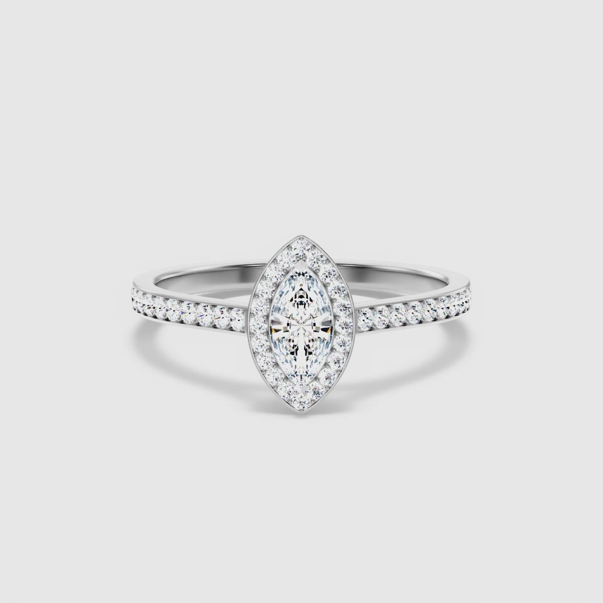 Isoke Marquise Halo Pave Lab Grown Diamond Ring