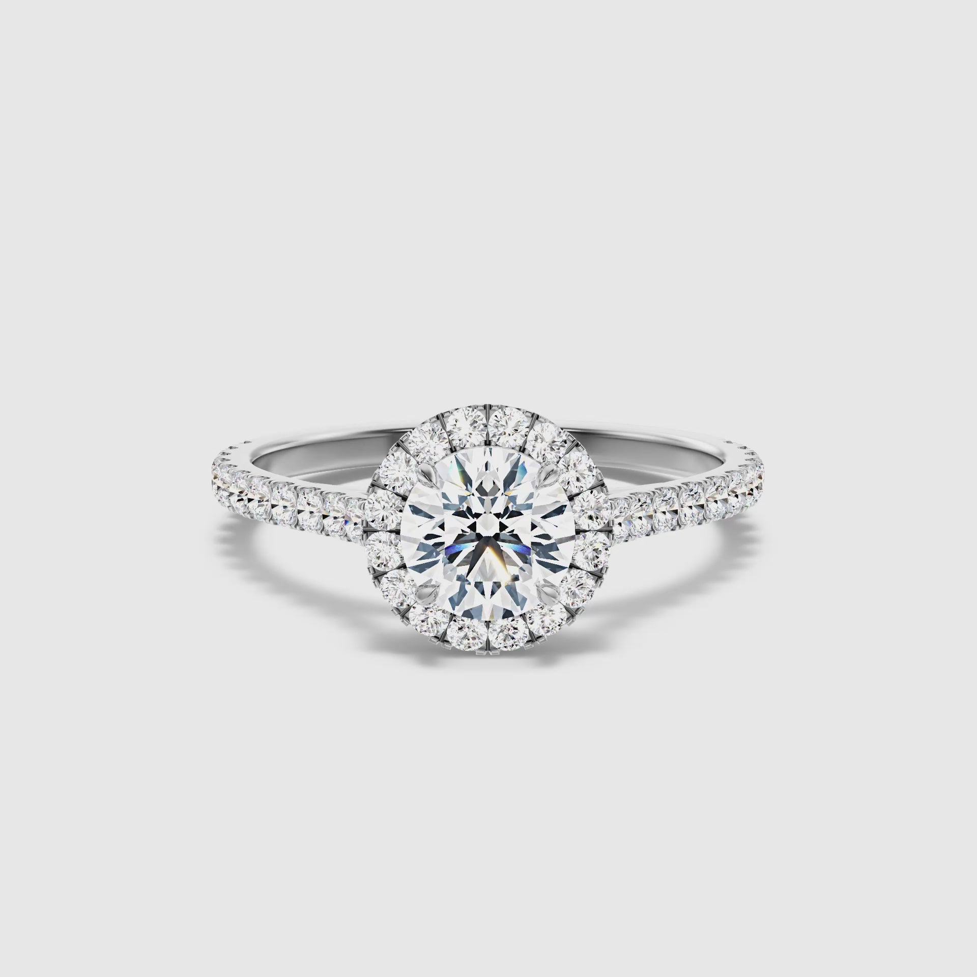 Amaya Round Halo Pave Lab Grown Engagement Ring
