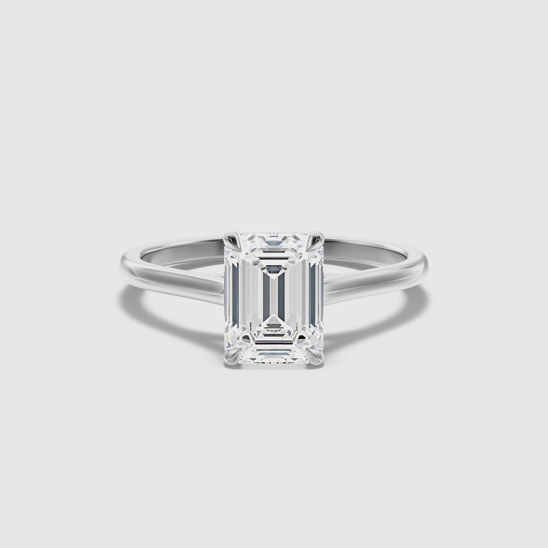 Lillian Emerald Cut Solitaire Lab Grown Diamond Ring
