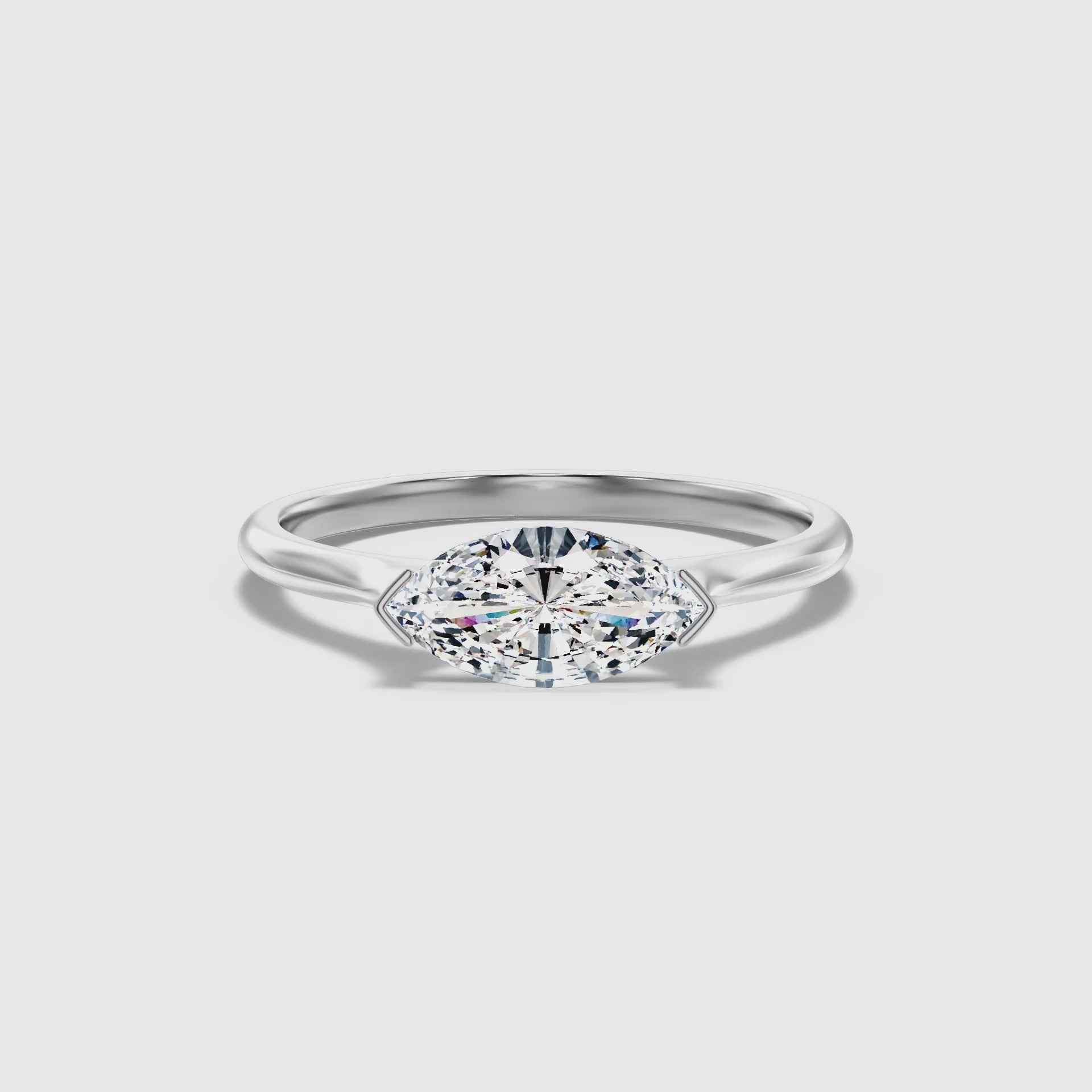 Jemini Marquise East West Lab Grown Diamond Engagement Ring