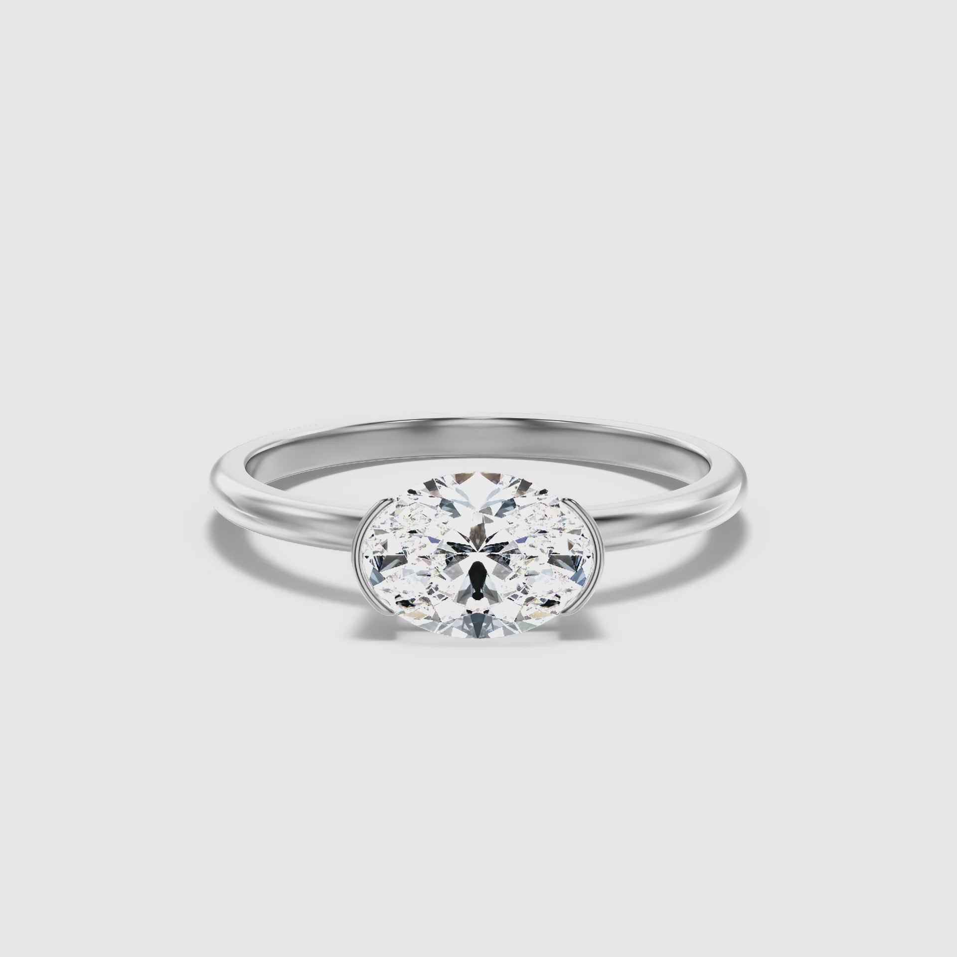 Nefta Oval Cut East West Lab Grown Diamond Ring