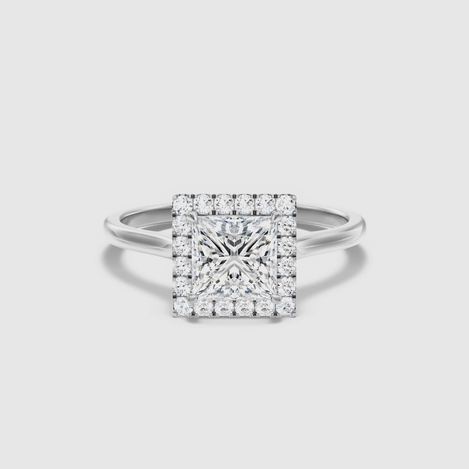 Aisha Princess Cut Halo Lab Grown Diamond Ring