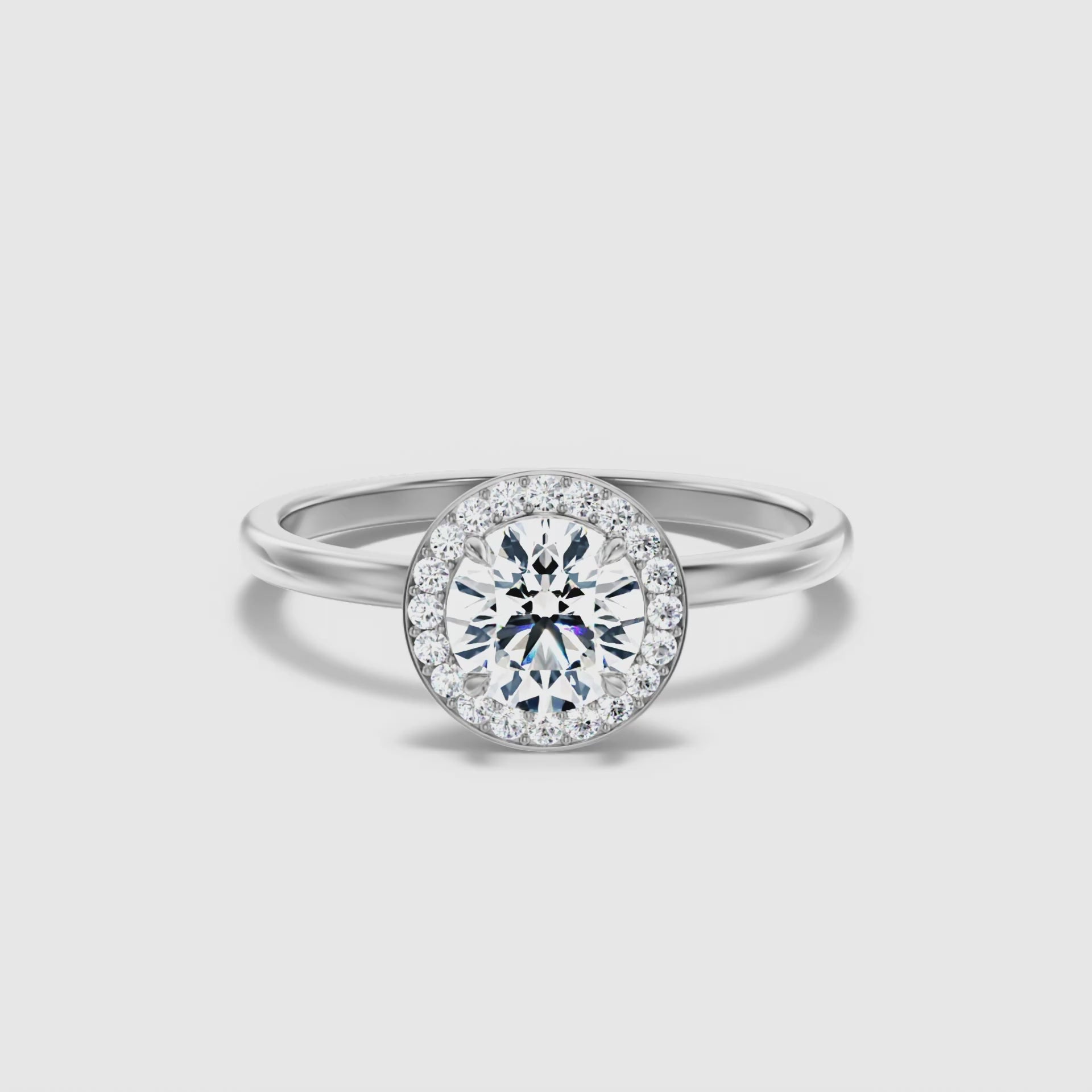 Rohini Round Halo Lab Grown Diamond Ring